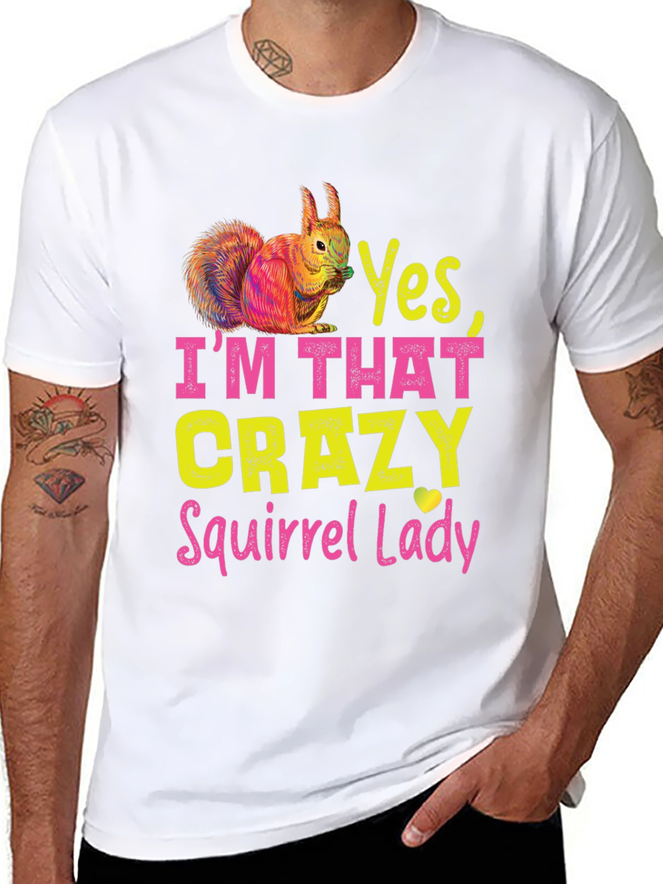 Crazy Squirrel Lady T-Shirt - Fun Novelty Tee