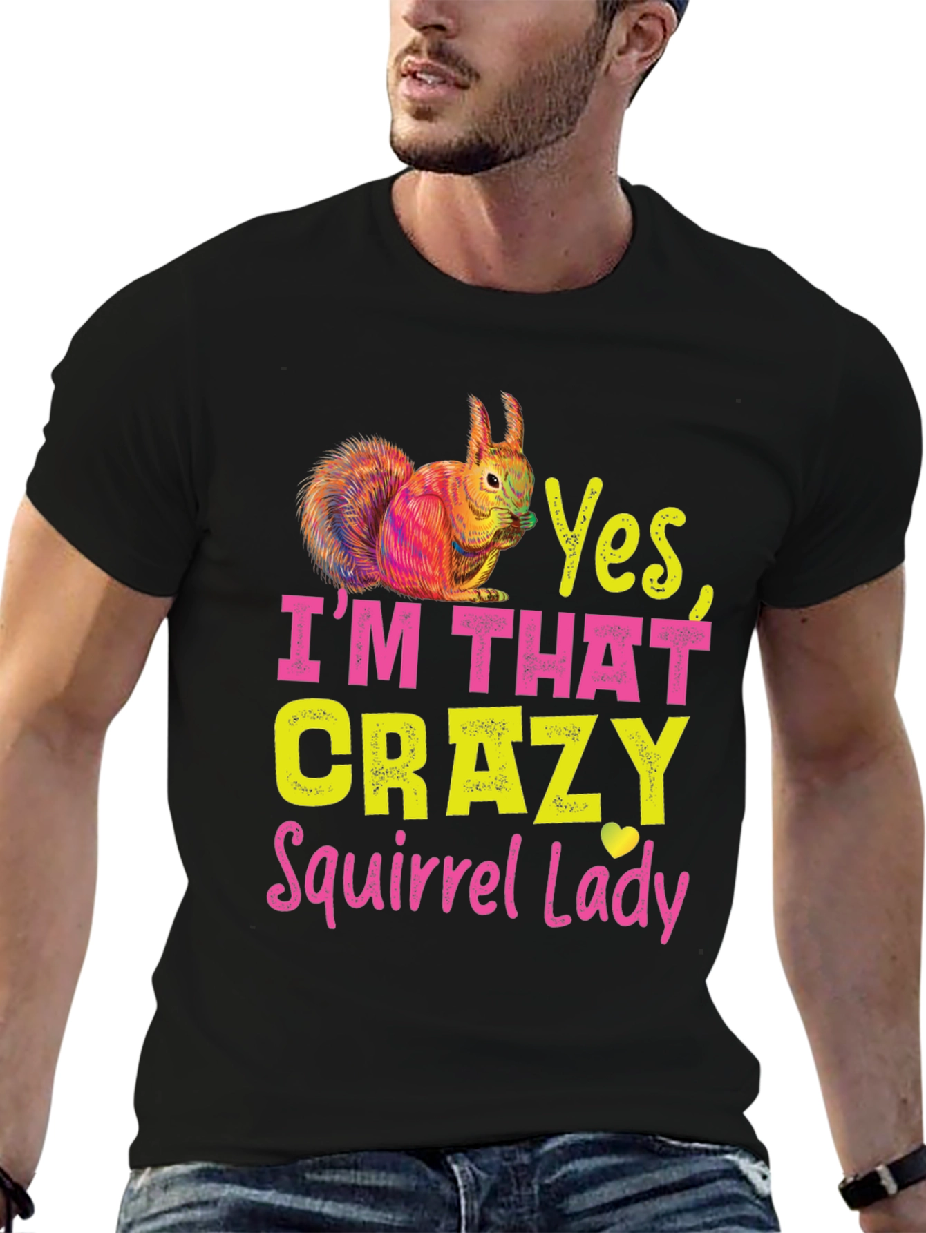 Crazy Squirrel Lady T-Shirt - Fun Novelty Tee