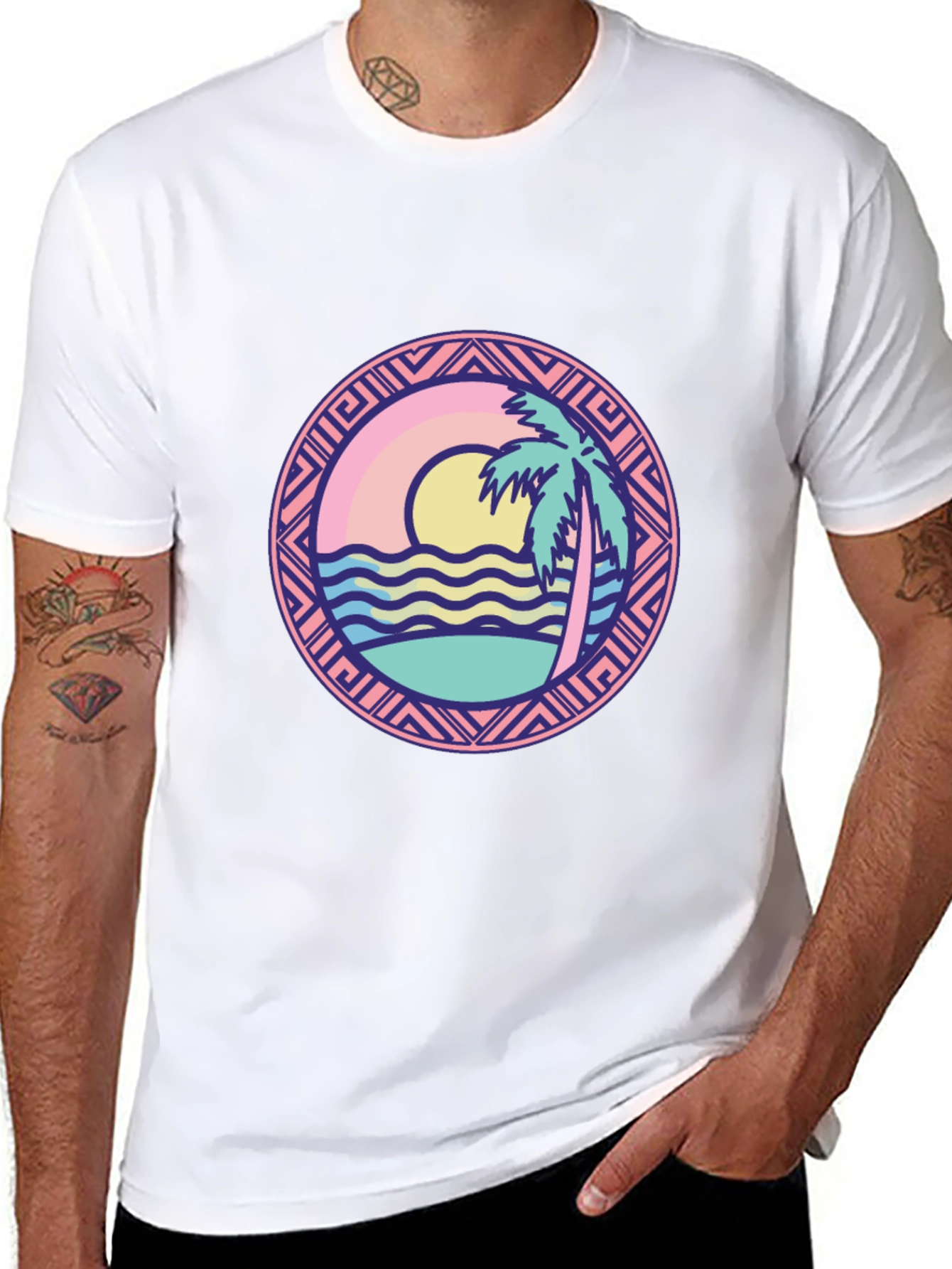 Tropical Beach Graphic T-Shirt - Vacation Vibes