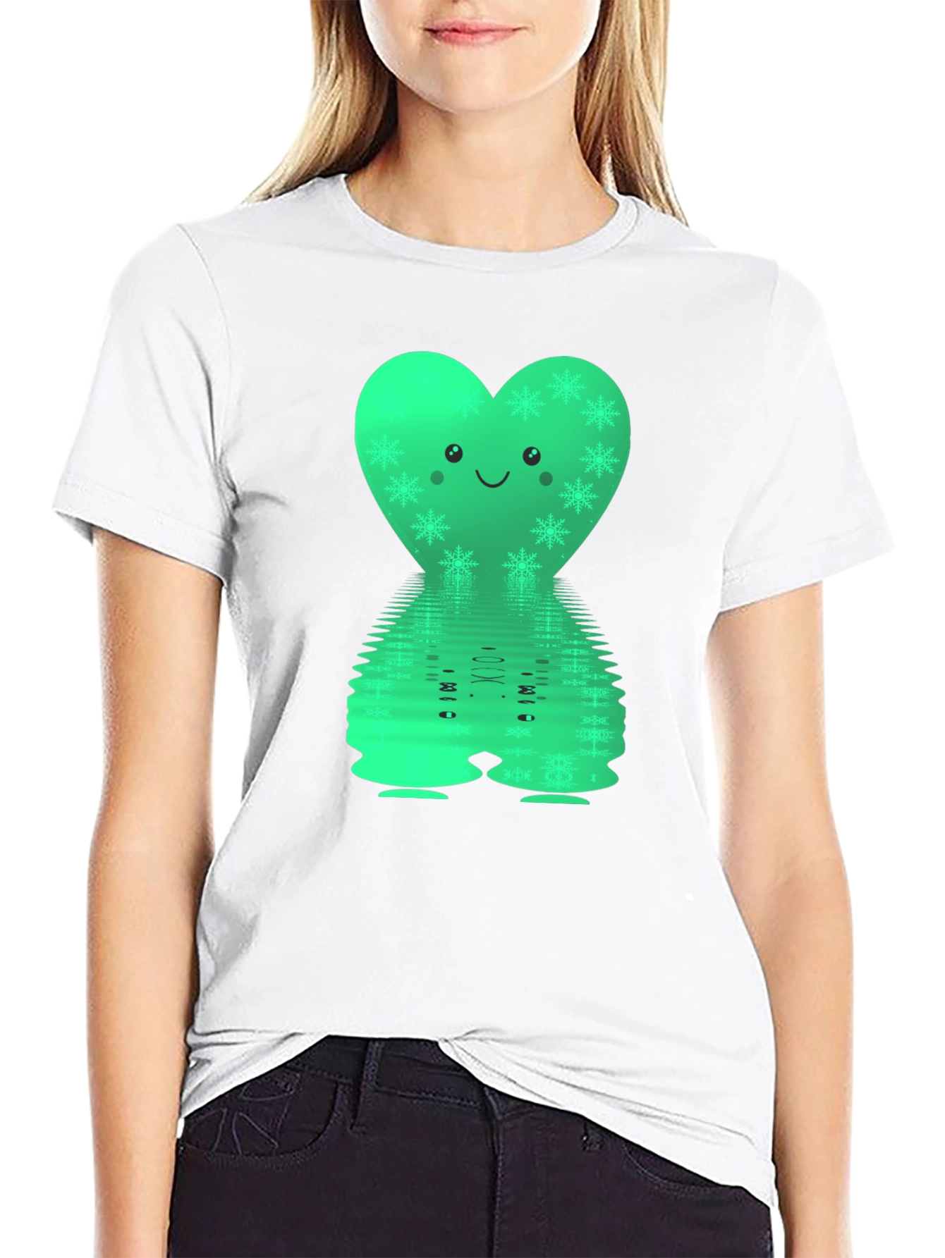 Heart Snowflake Reflection Graphic Tee