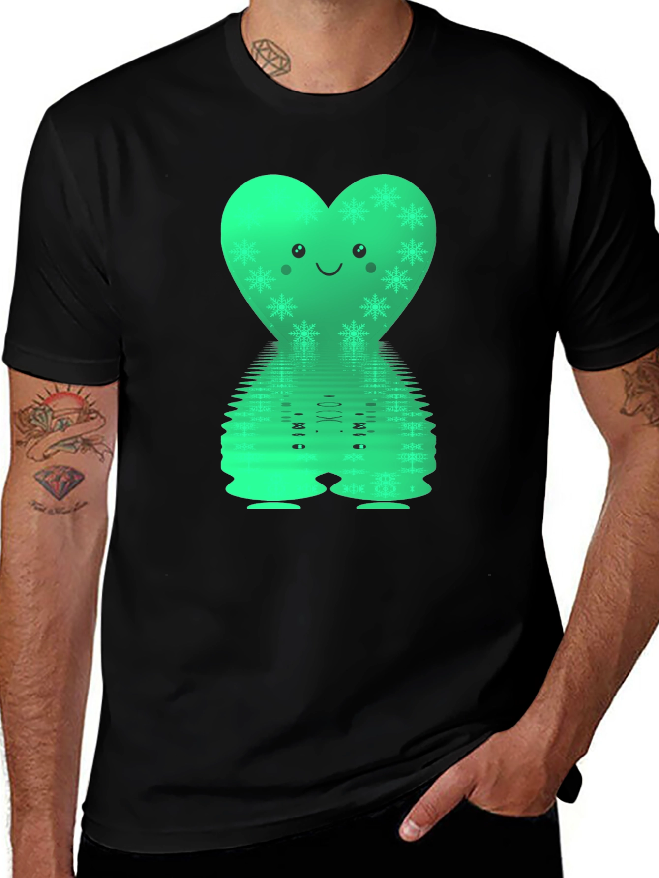 Heart Snowflake Reflection Graphic Tee