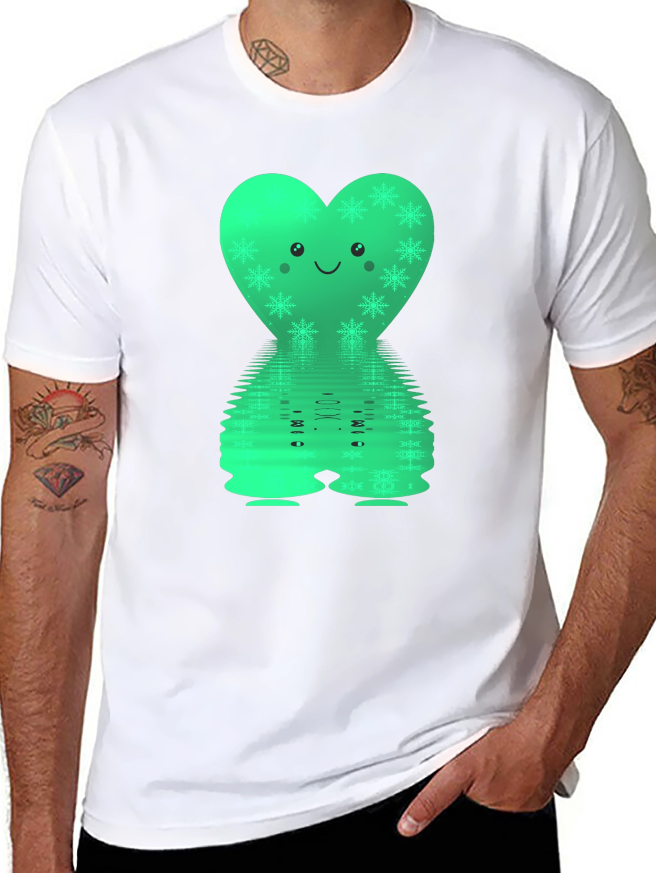 Heart Snowflake Reflection Graphic Tee