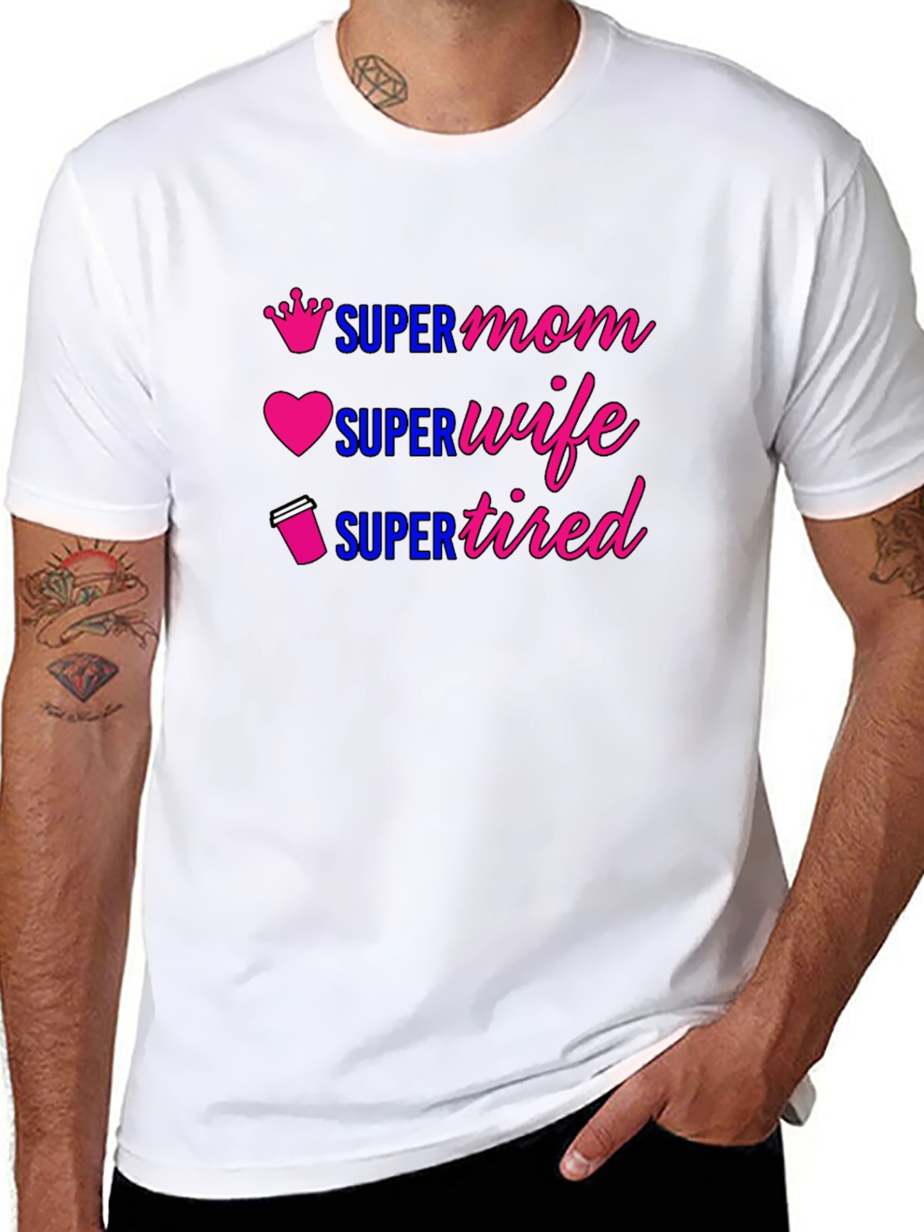 Super Mom Wife Tired Graphic T-Shirt