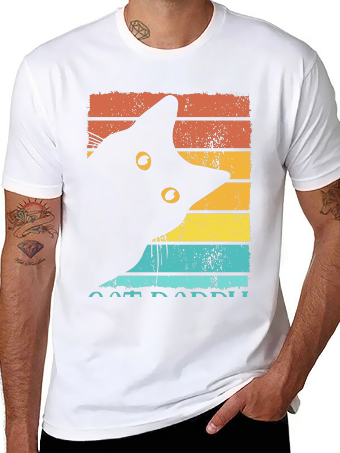 Retro Cat Daddy T-Shirt - Cool Cat Lover Tee