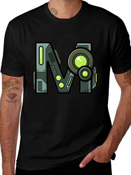 Steampunk M Graphic Print Black T-Shirt