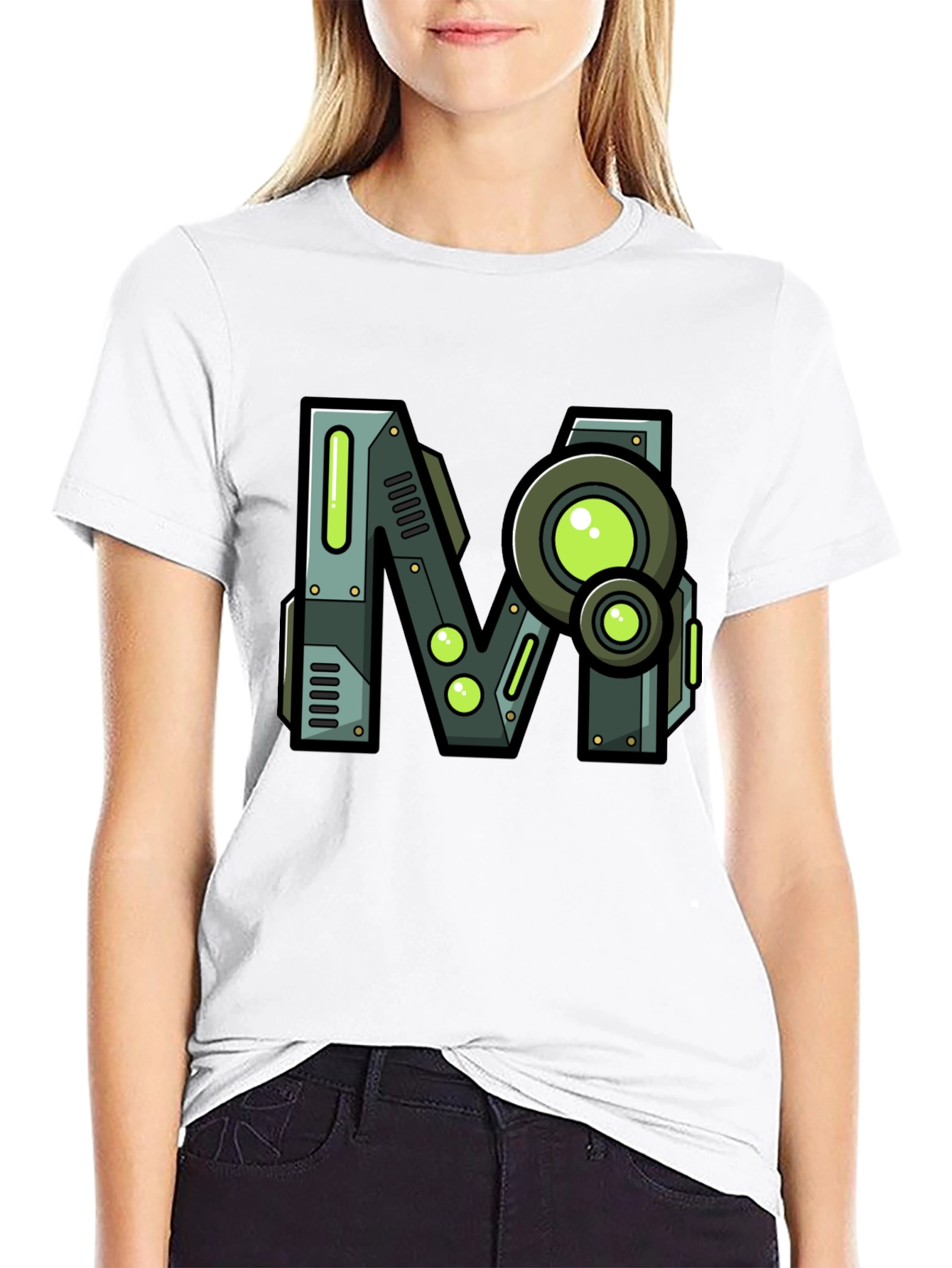 Steampunk M Graphic Print Black T-Shirt