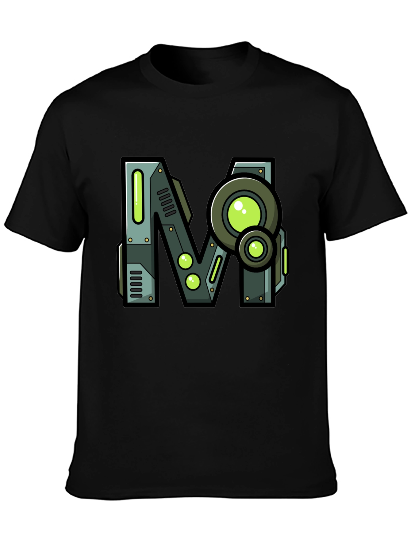 Steampunk M Graphic Print Black T-Shirt
