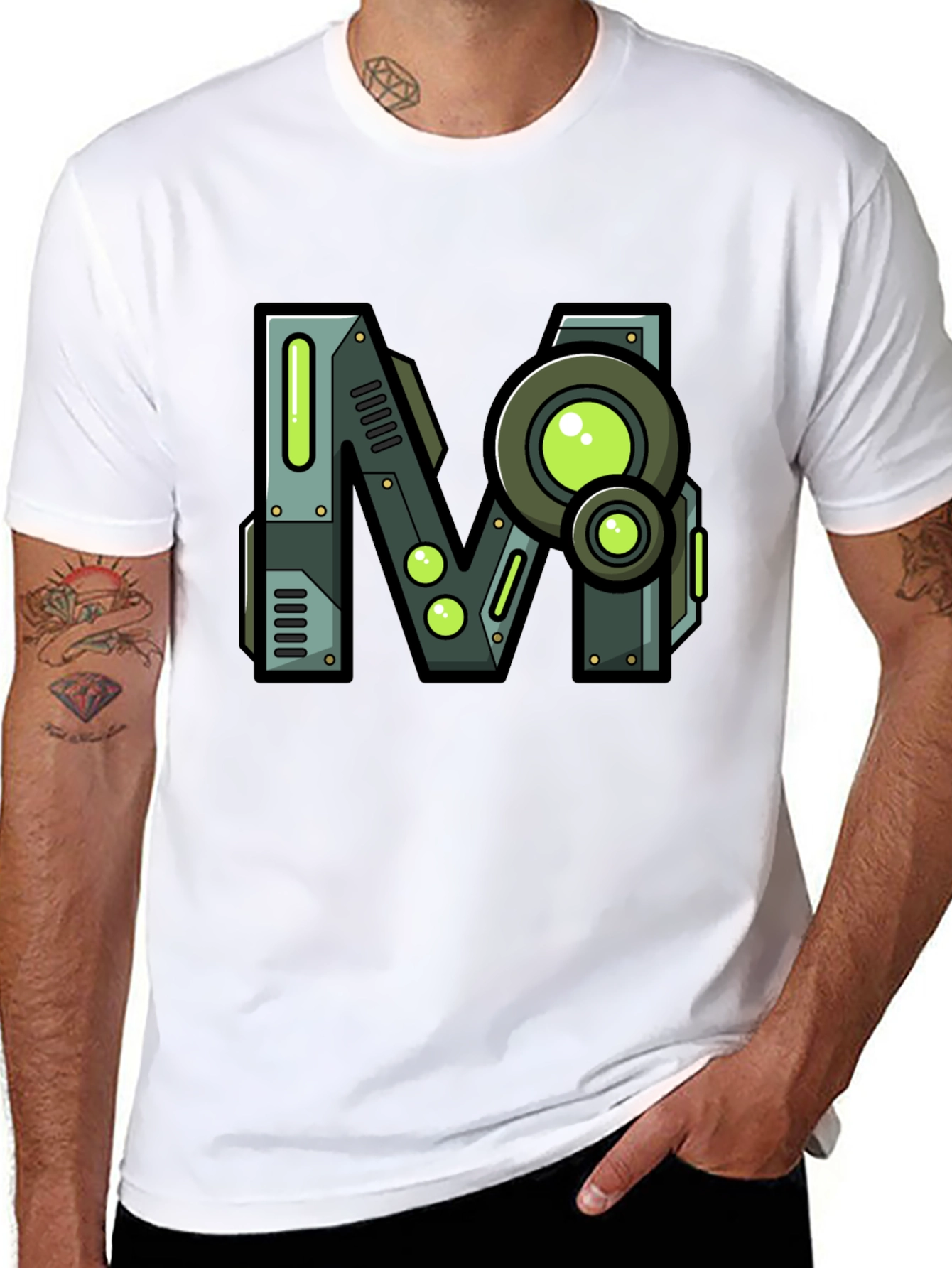 Steampunk M Graphic Print Black T-Shirt