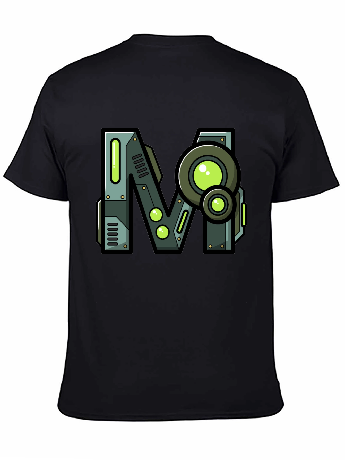 Steampunk M Graphic Print Black T-Shirt