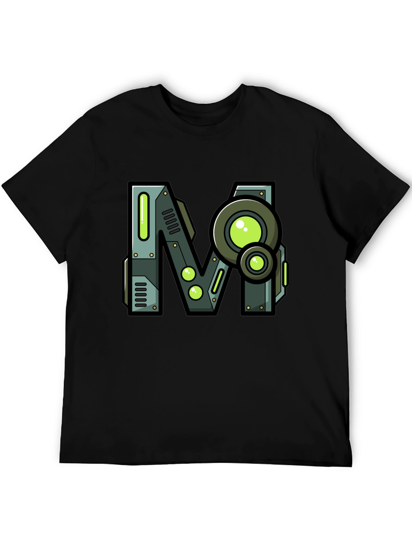 Steampunk M Graphic Print Black T-Shirt