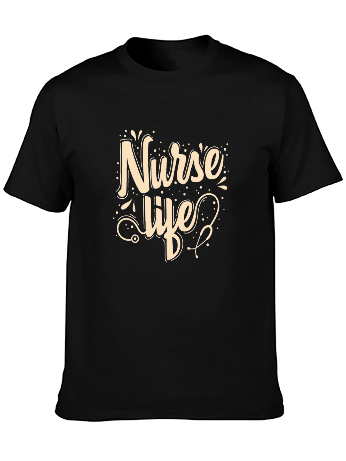 Nurse Life Graphic T-Shirt - Black Casual Tee