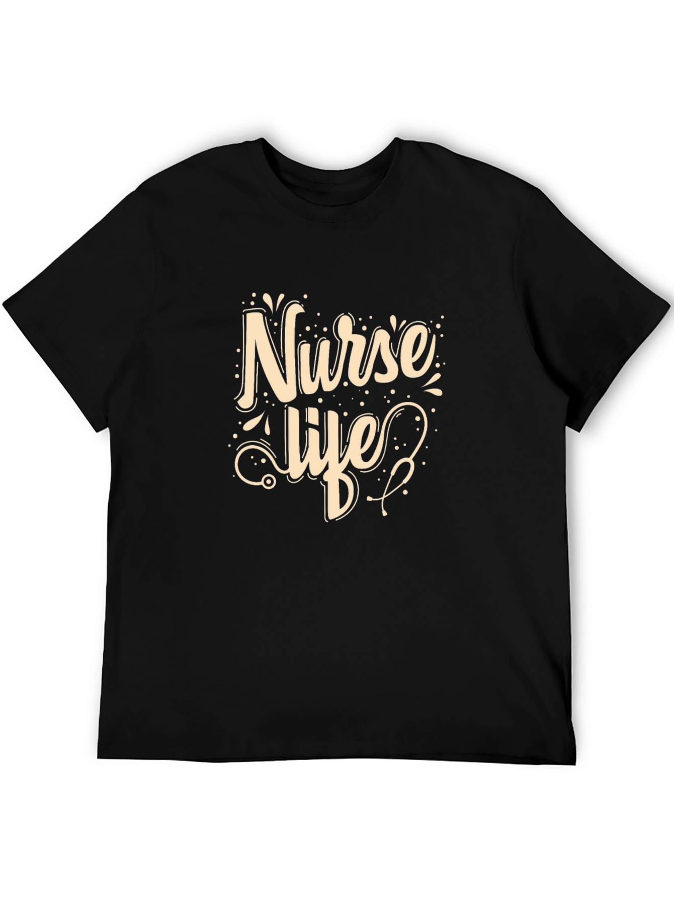 Nurse Life Graphic T-Shirt - Black Casual Tee