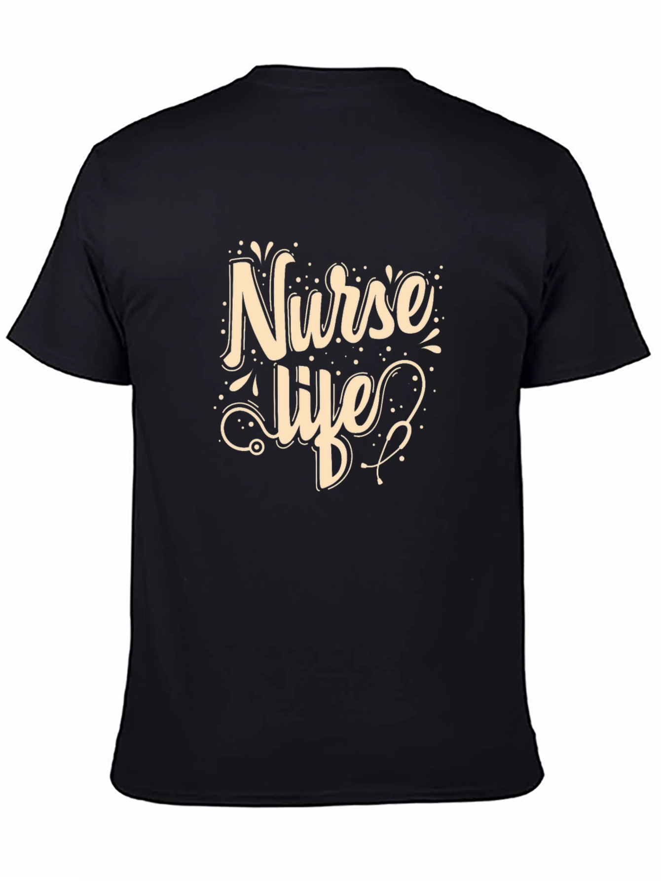 Nurse Life Graphic T-Shirt - Black Casual Tee