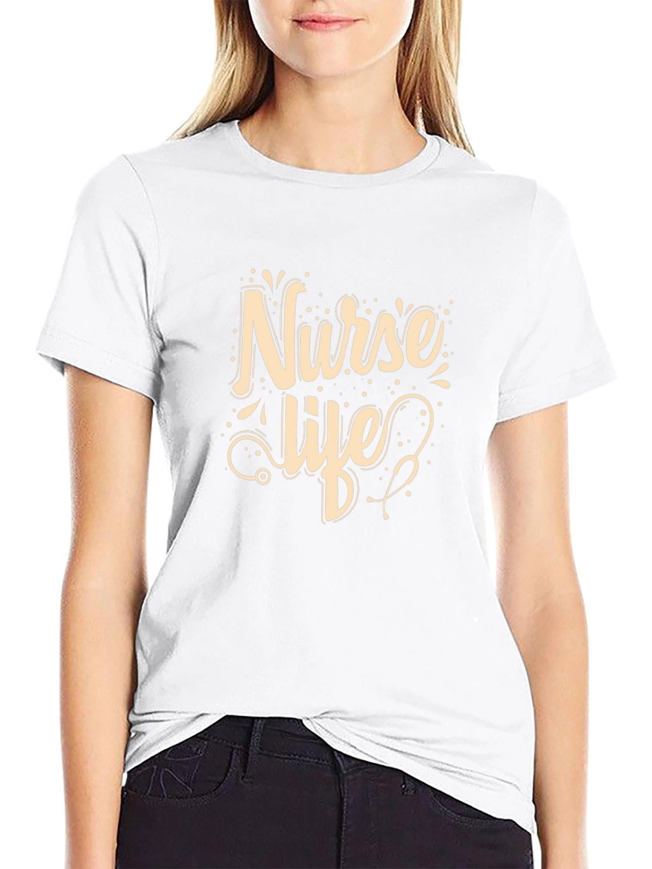 Nurse Life Graphic T-Shirt - Black Casual Tee