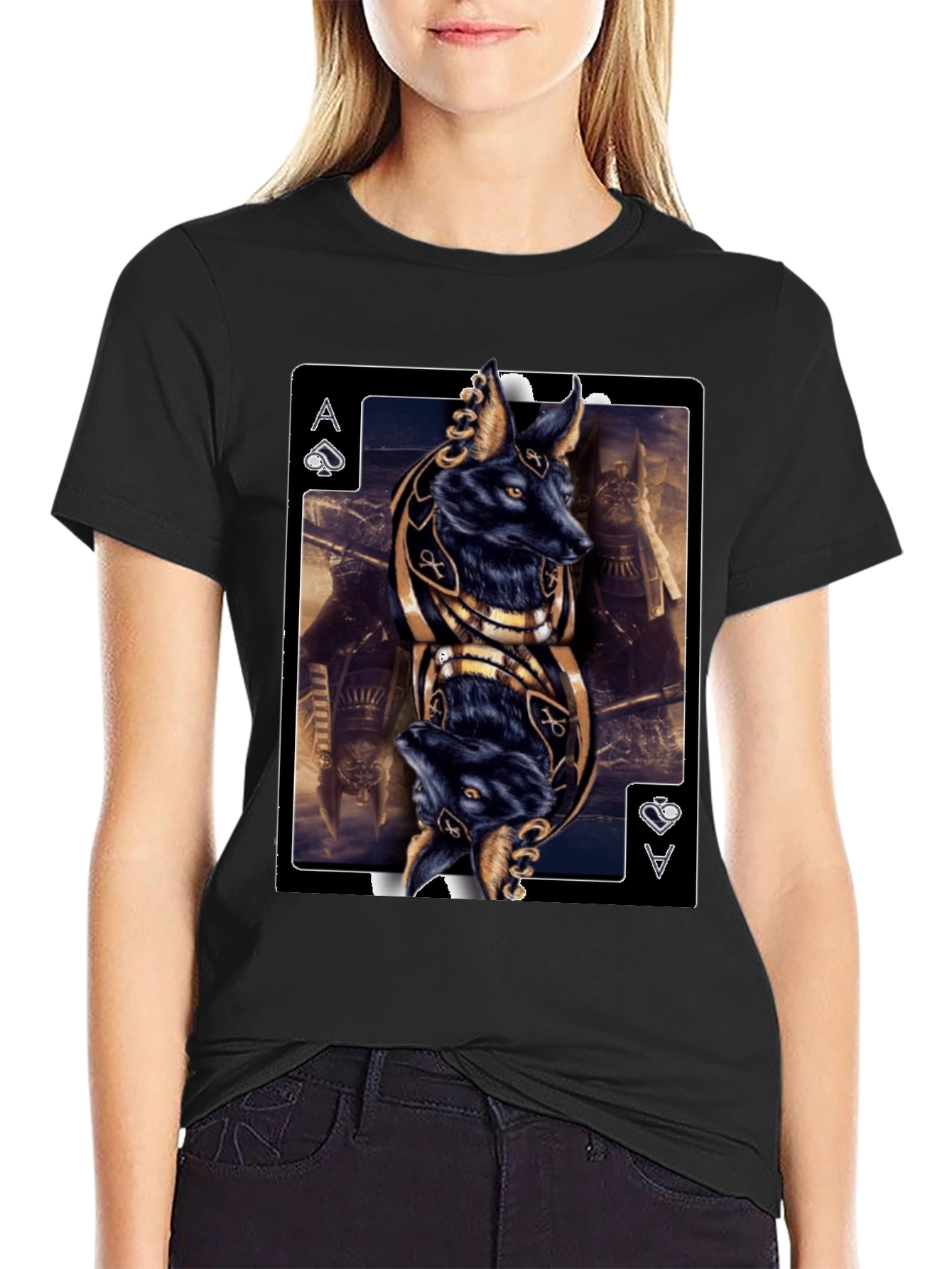 Anubis Ace of Spades Graphic T-Shirt