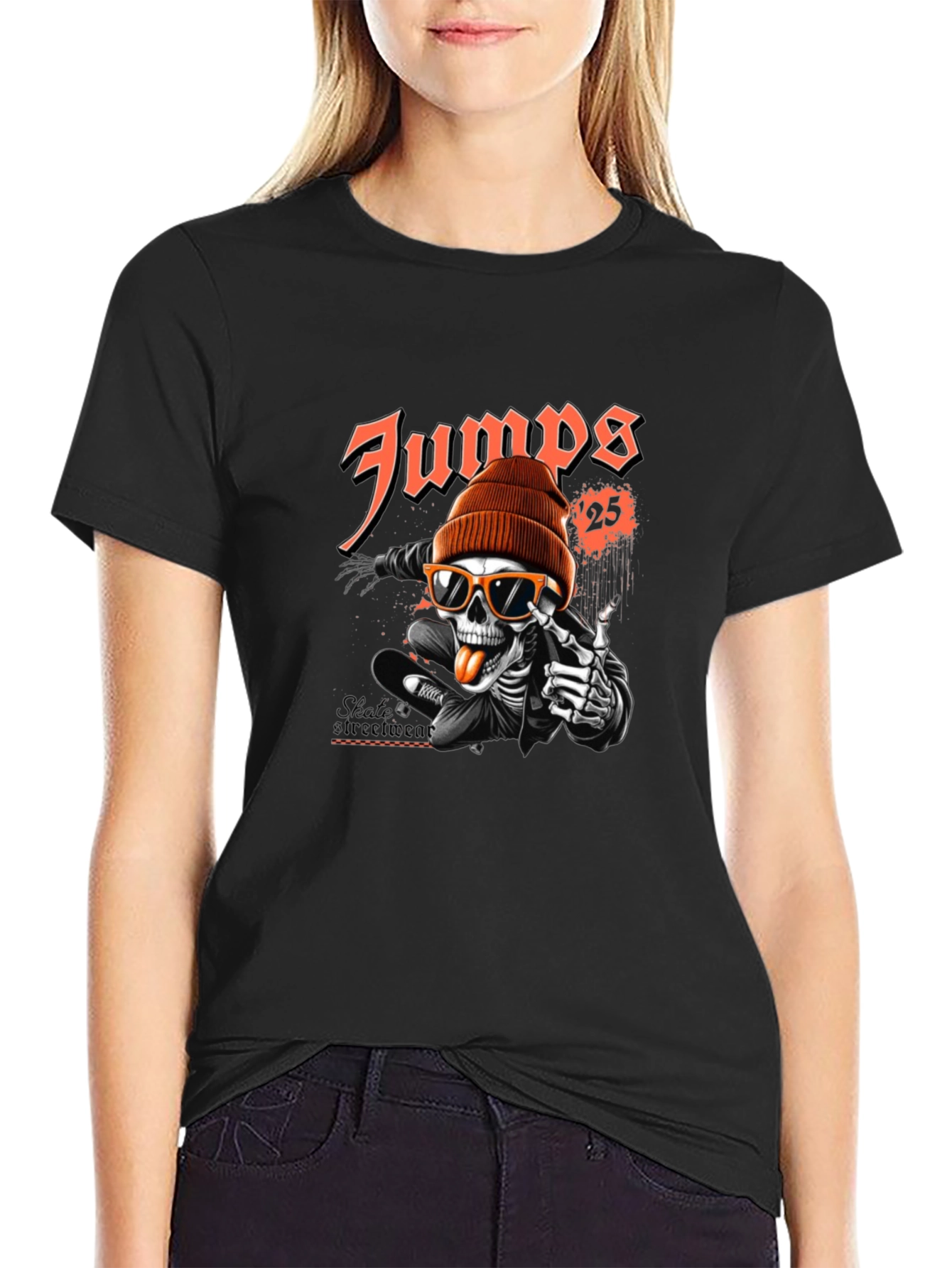 Skateboarding Skeleton Graphic Tee