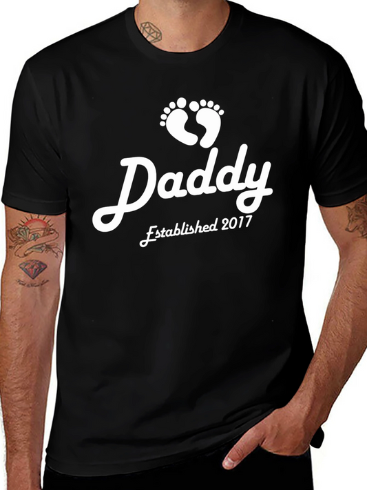 Daddy Established 2017 Black T-Shirt