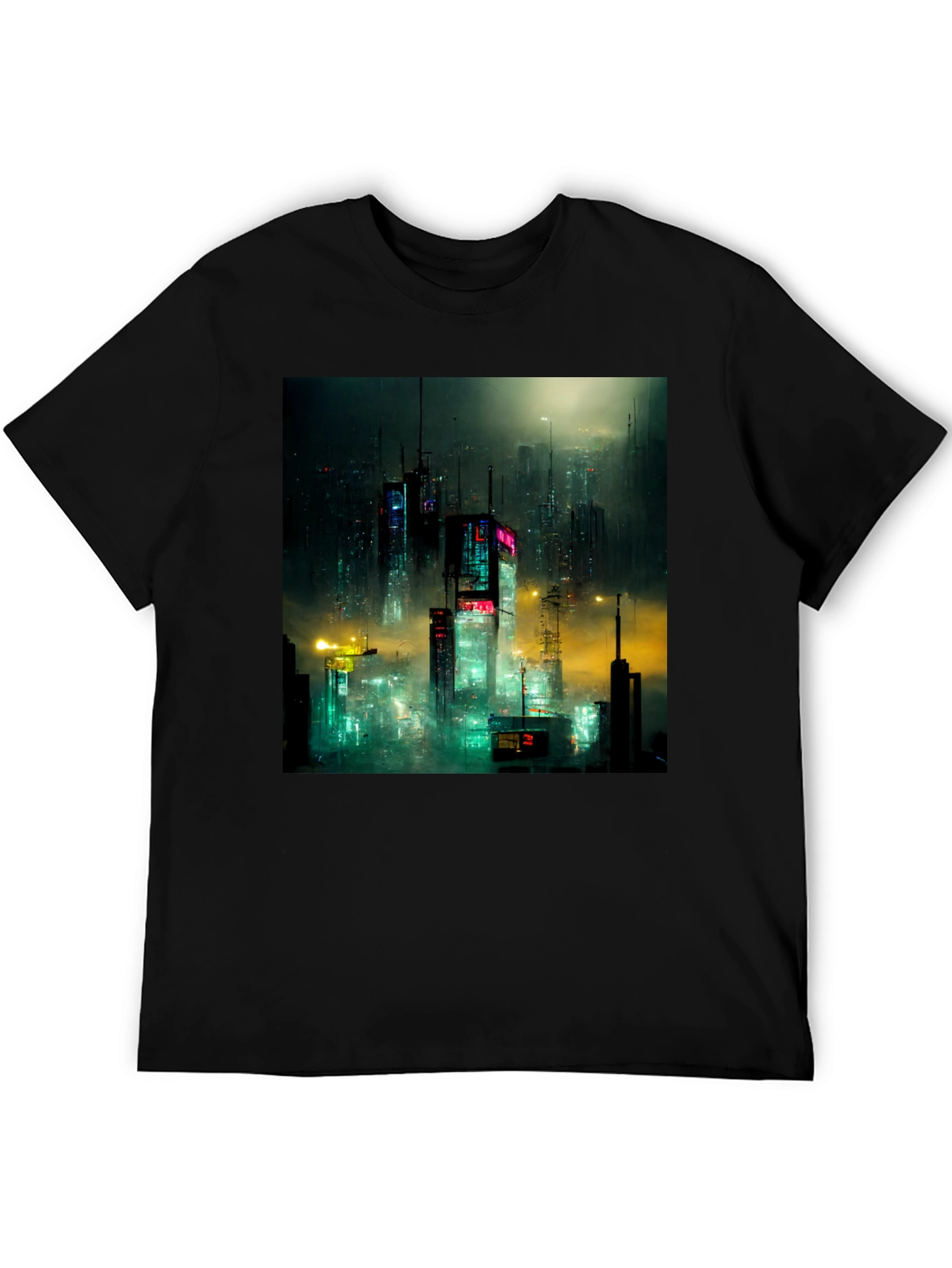 Cyberpunk Cityscape Graphic Tee - Urban Style