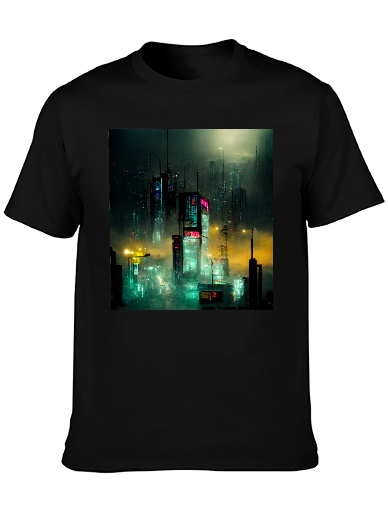 Cyberpunk Cityscape Graphic Tee - Urban Style