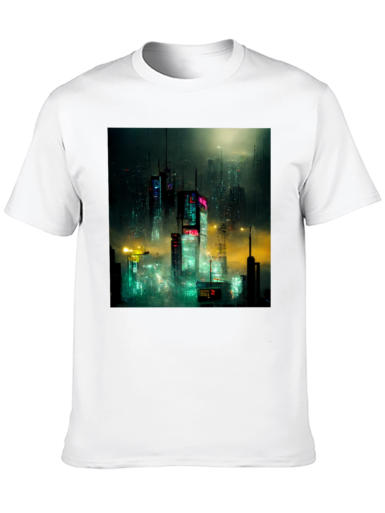 Cyberpunk Cityscape Graphic Tee - Urban Style
