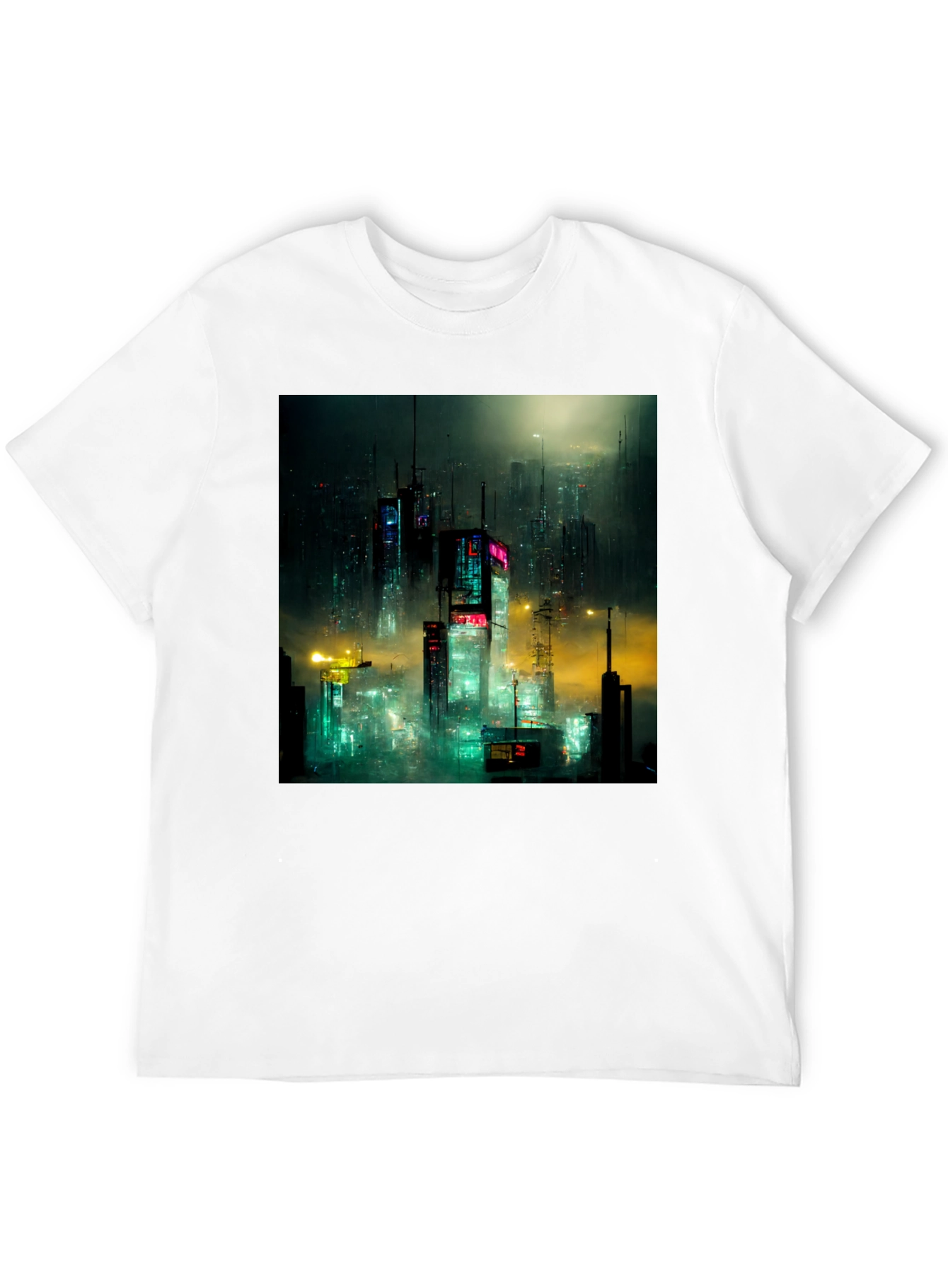 Cyberpunk Cityscape Graphic Tee - Urban Style