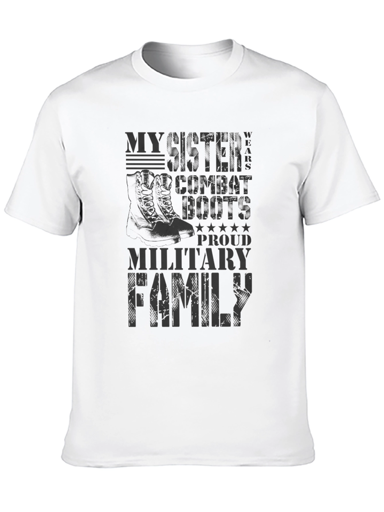My Sister Wears Combat Boots Military Family T-Shirt