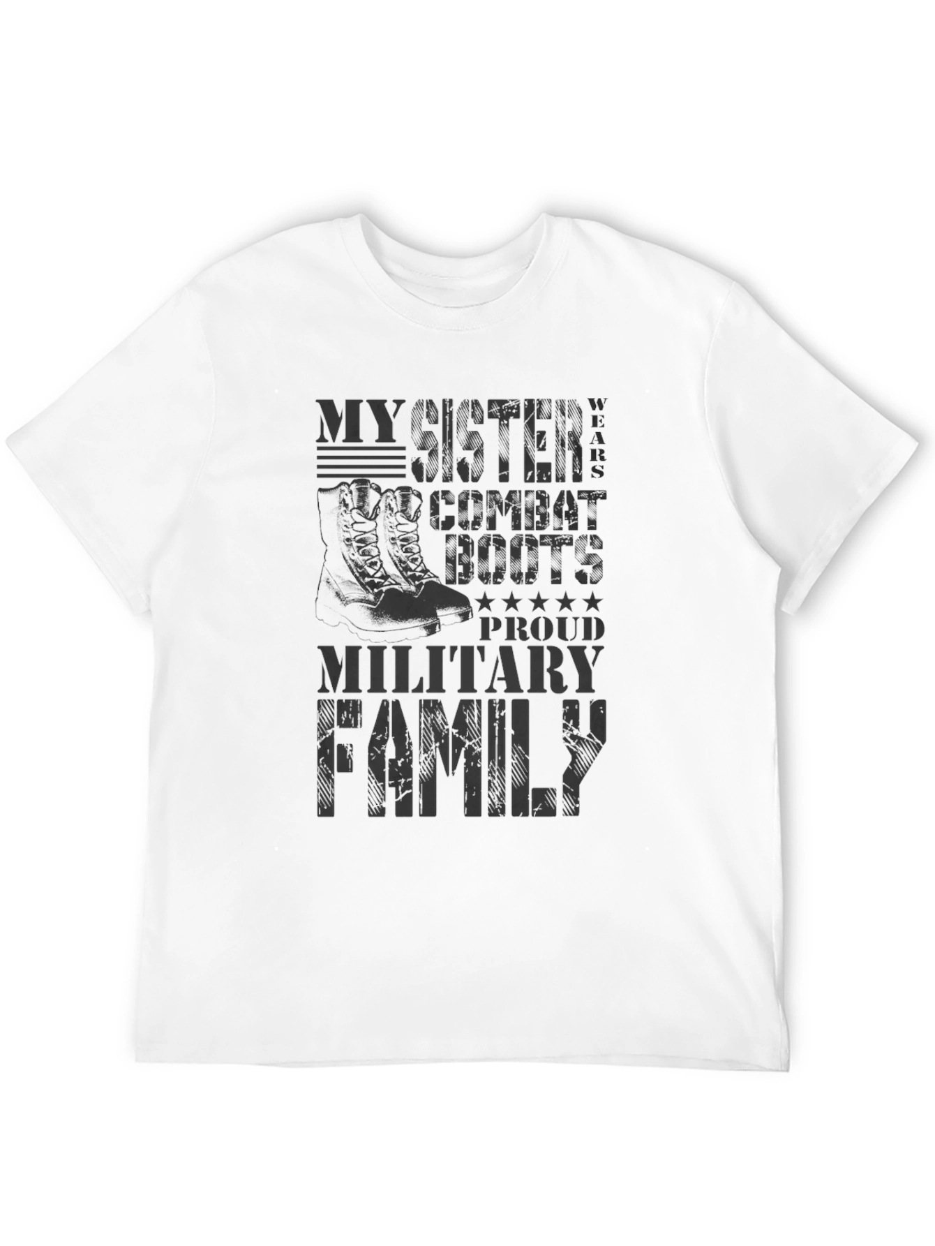 My Sister Wears Combat Boots Military Family T-Shirt
