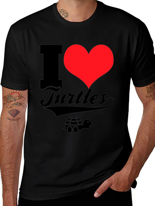 I Heart Turtles Graphic Tee - Novelty Turtle Lover Shirt
