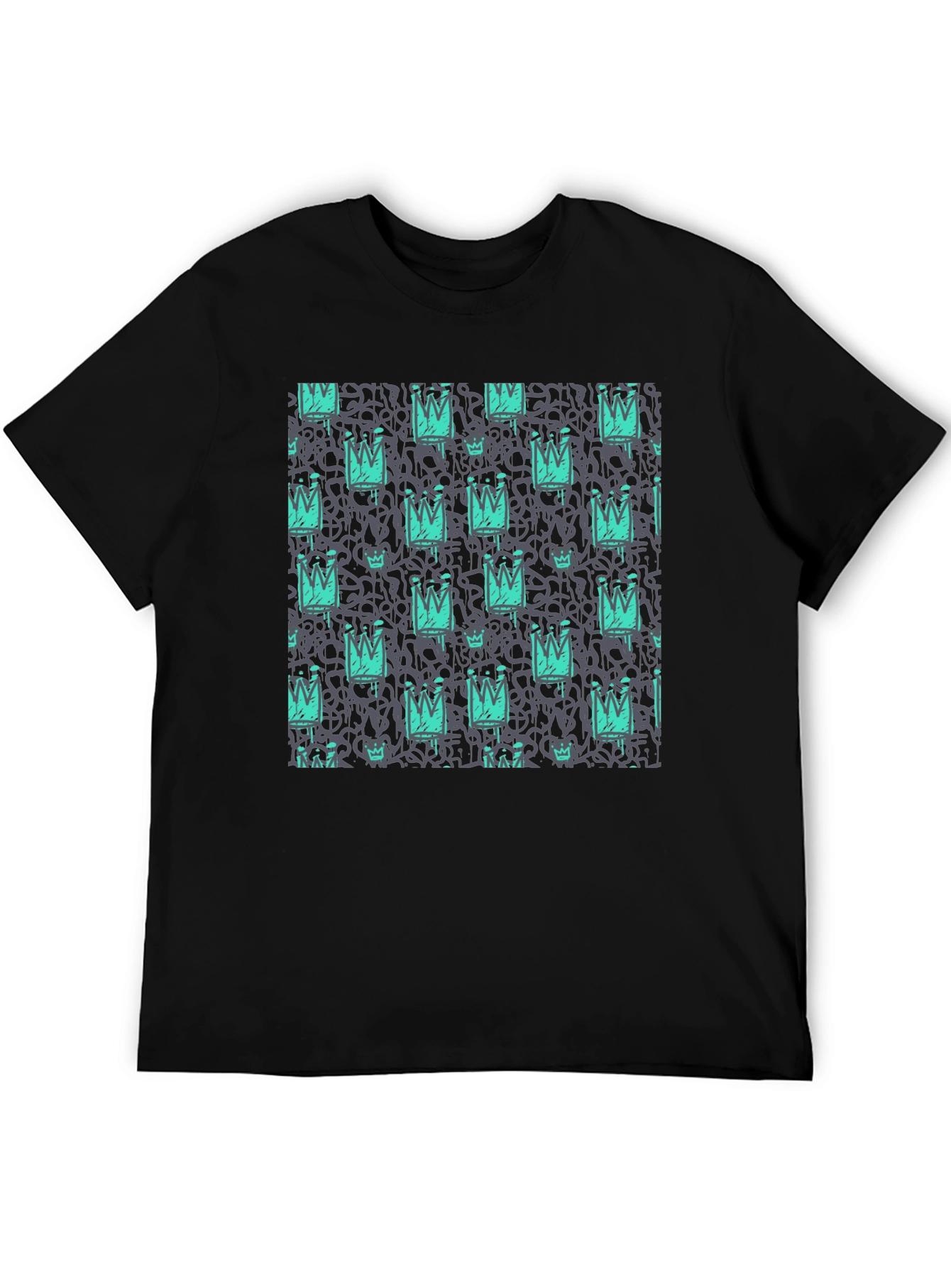 Crown Graffiti Print T-Shirt