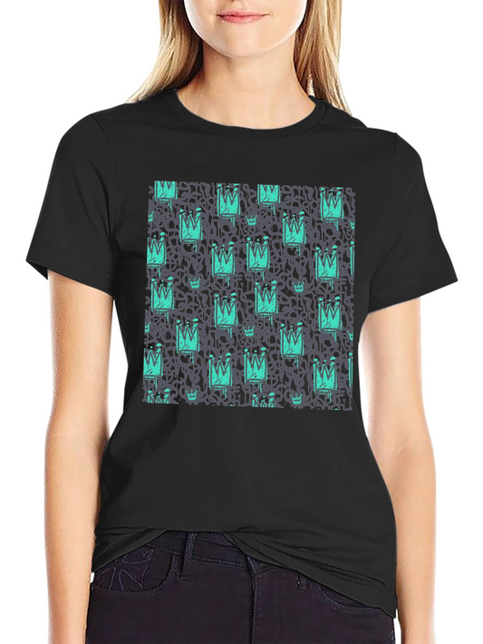 Crown Graffiti Print T-Shirt
