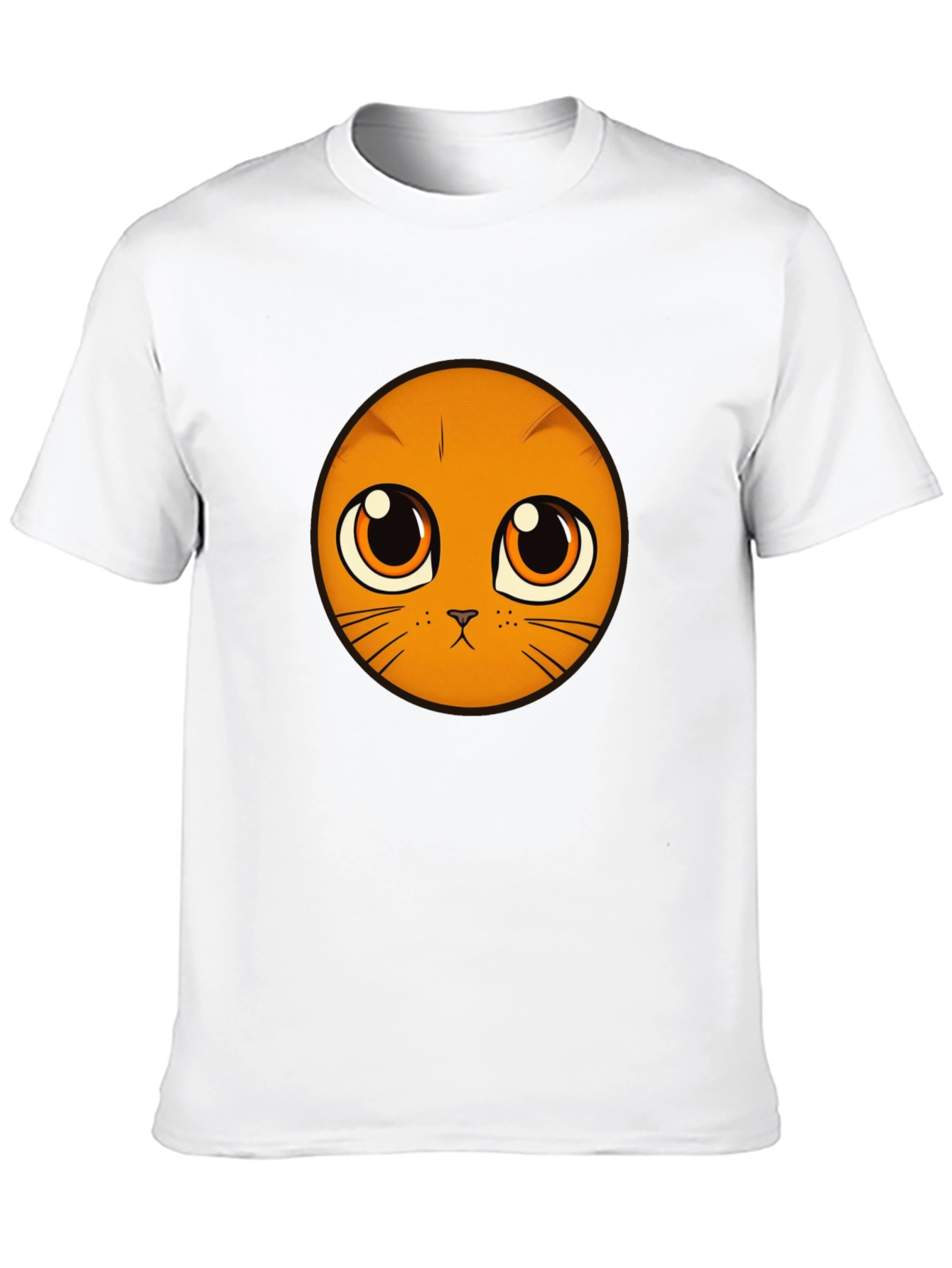 Cute Cat Face Graphic Black T-Shirt