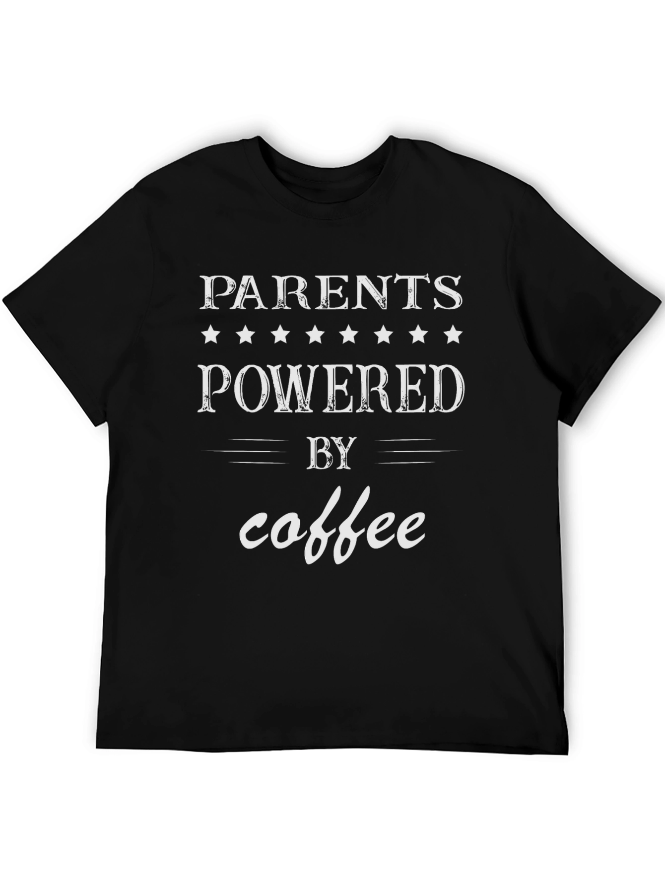 Parents Powered by Coffee T-Shirt - Black Cotton Blend