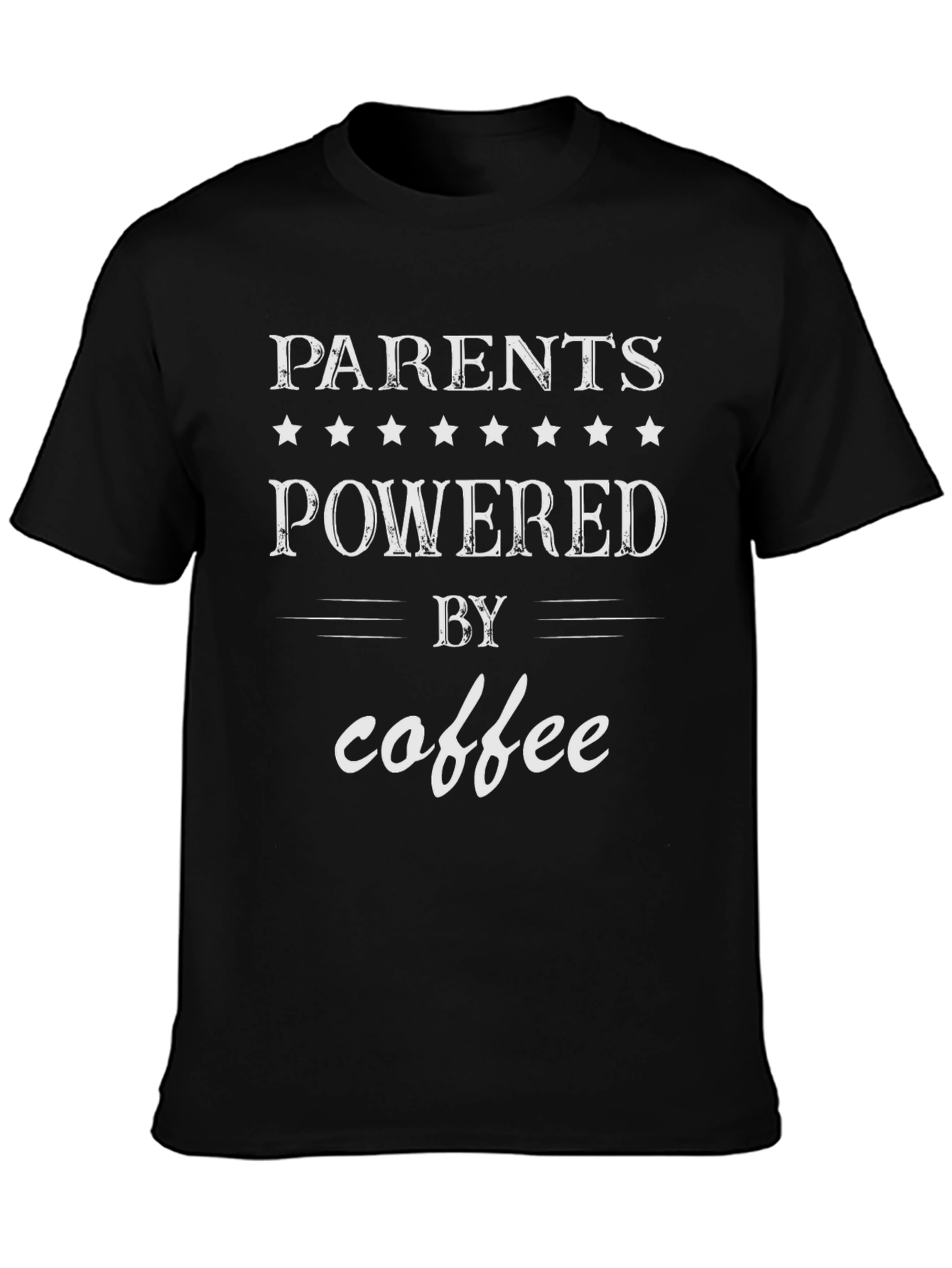 Parents Powered by Coffee T-Shirt - Black Cotton Blend