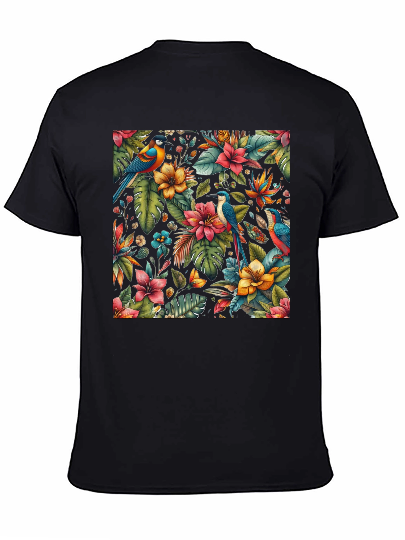Tropical Birds & Floral Print Tee