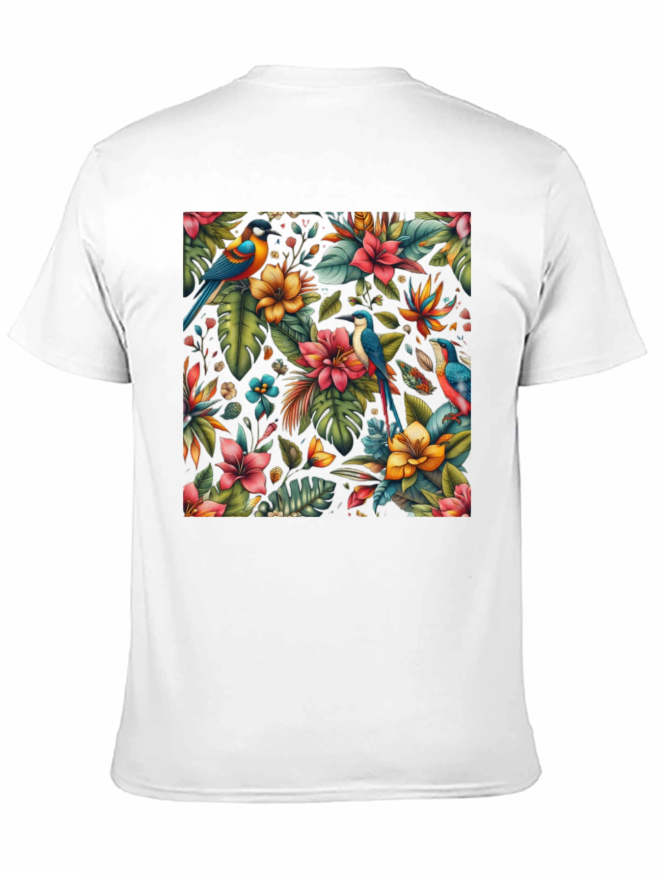 Tropical Birds & Floral Print Tee