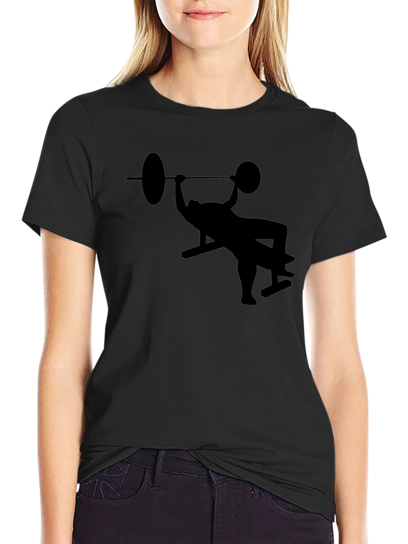 Black Bench Press Graphic Tee - Workout Shirt