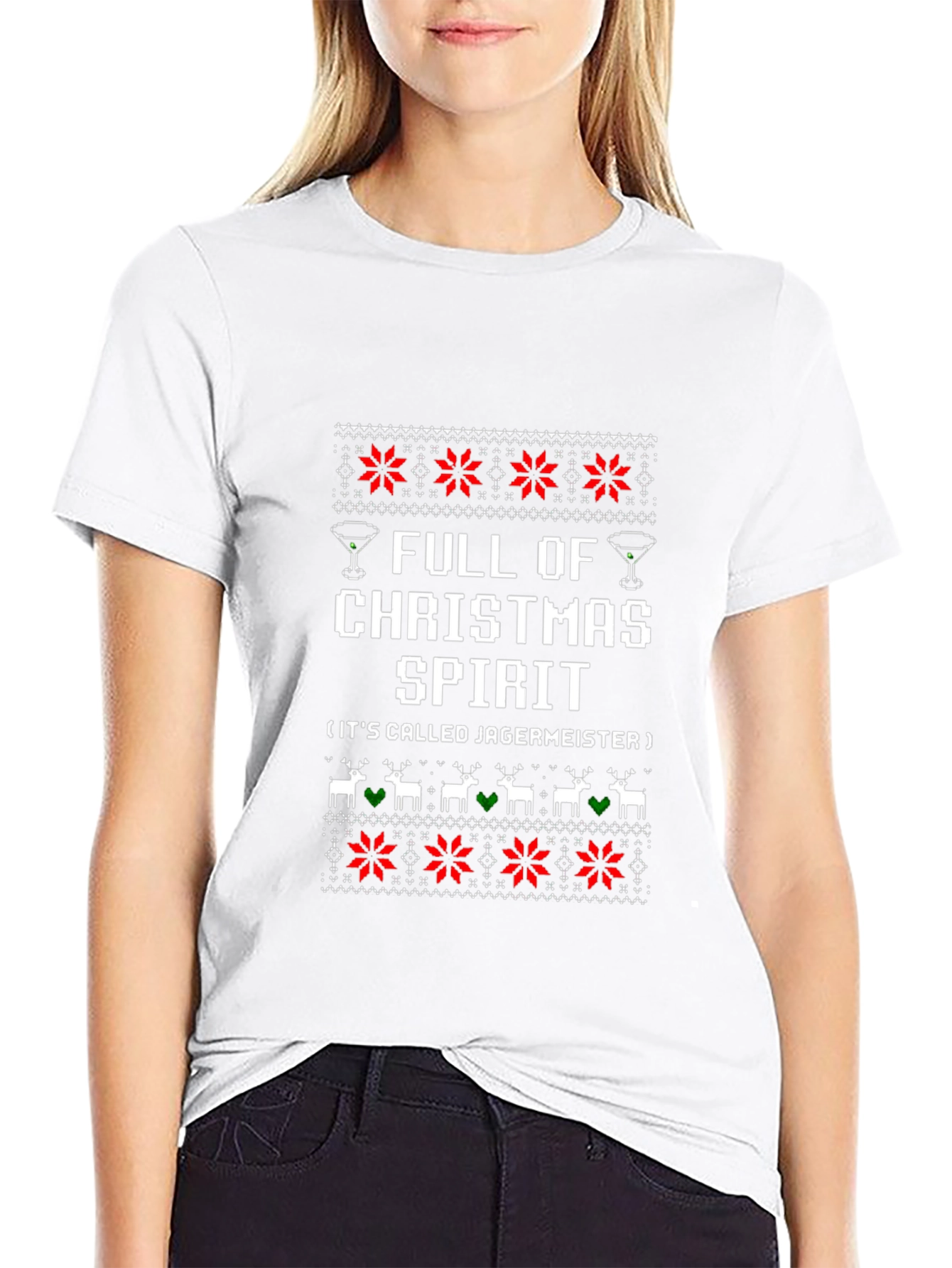 Full of Christmas Spirit Jägermeister Ugly Sweater T-Shirt
