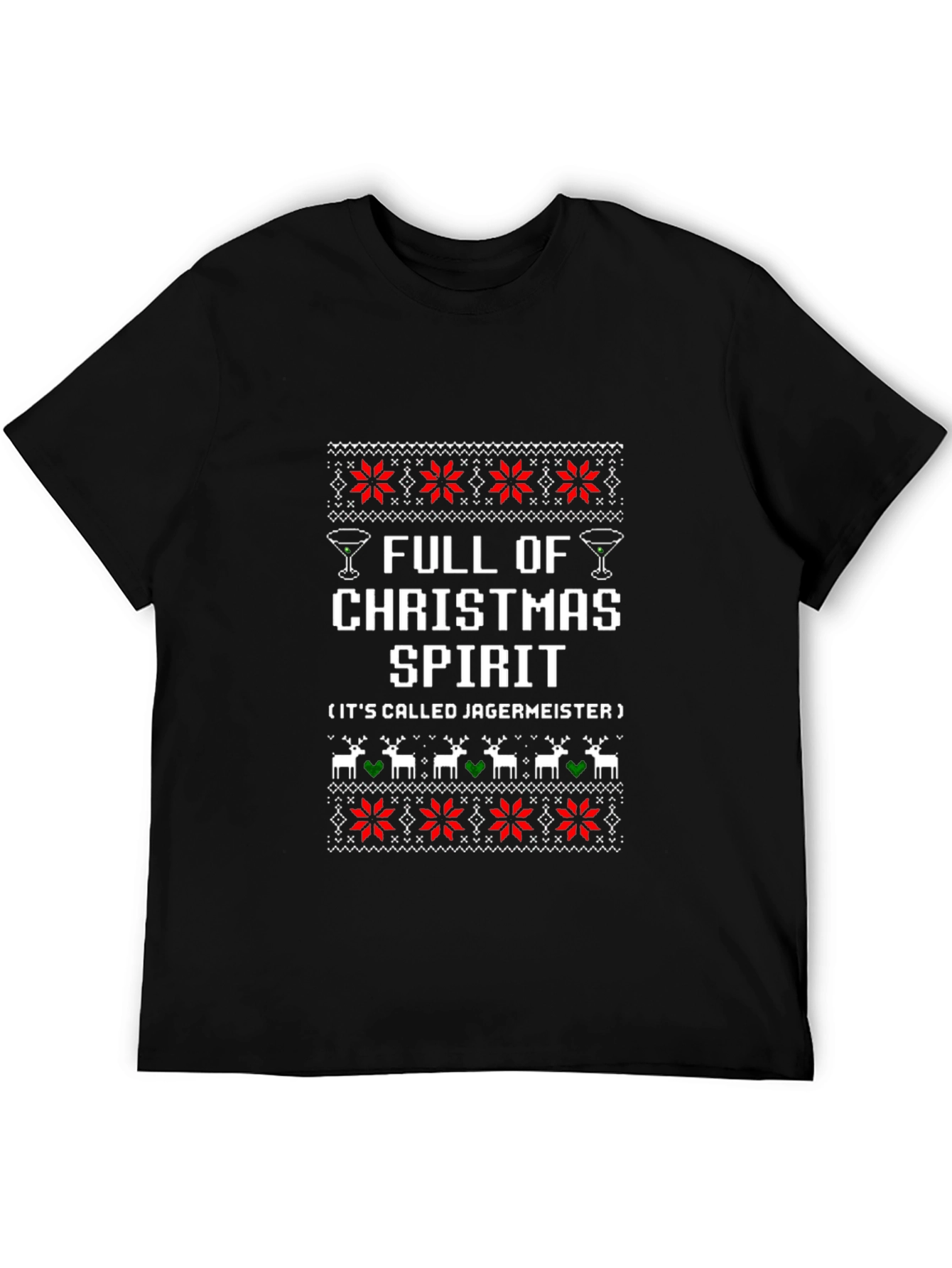Full of Christmas Spirit Jägermeister Ugly Sweater T-Shirt