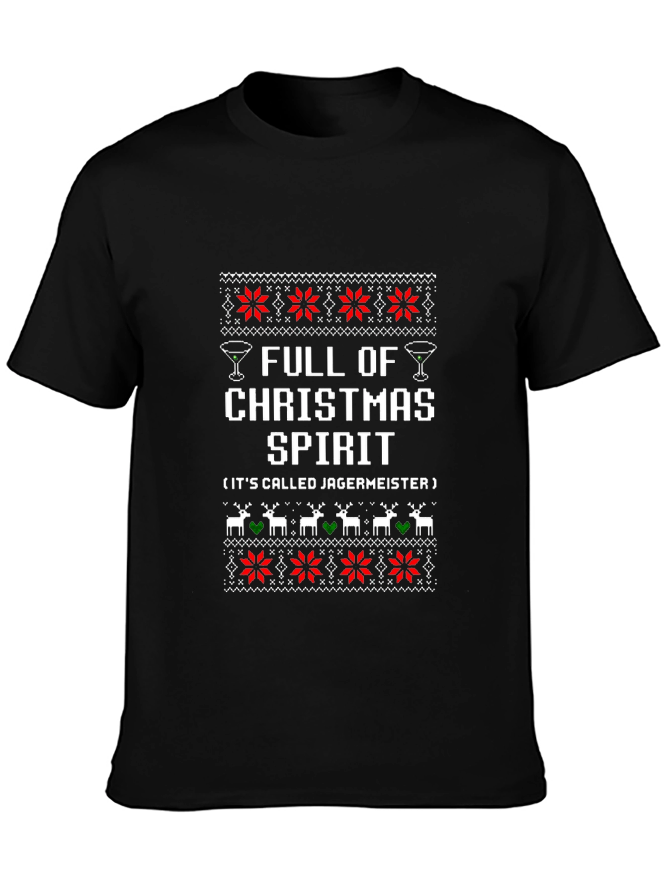 Full of Christmas Spirit Jägermeister Ugly Sweater T-Shirt