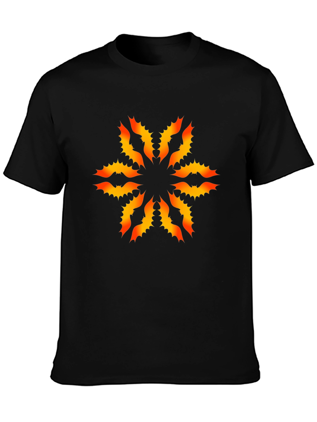 Fiery Floral Graphic Black T-Shirt