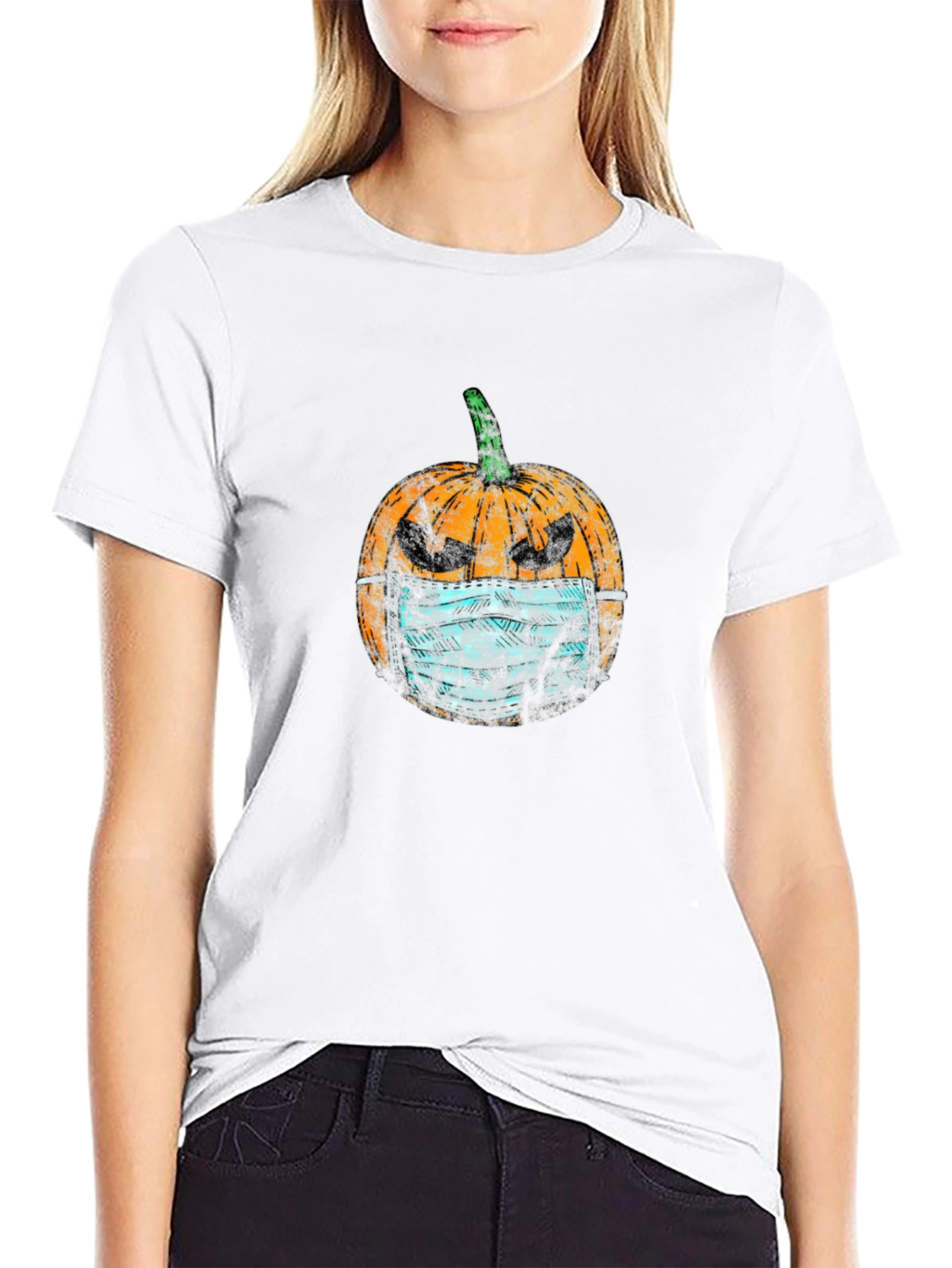 Halloween Pumpkin Face Mask T-Shirt