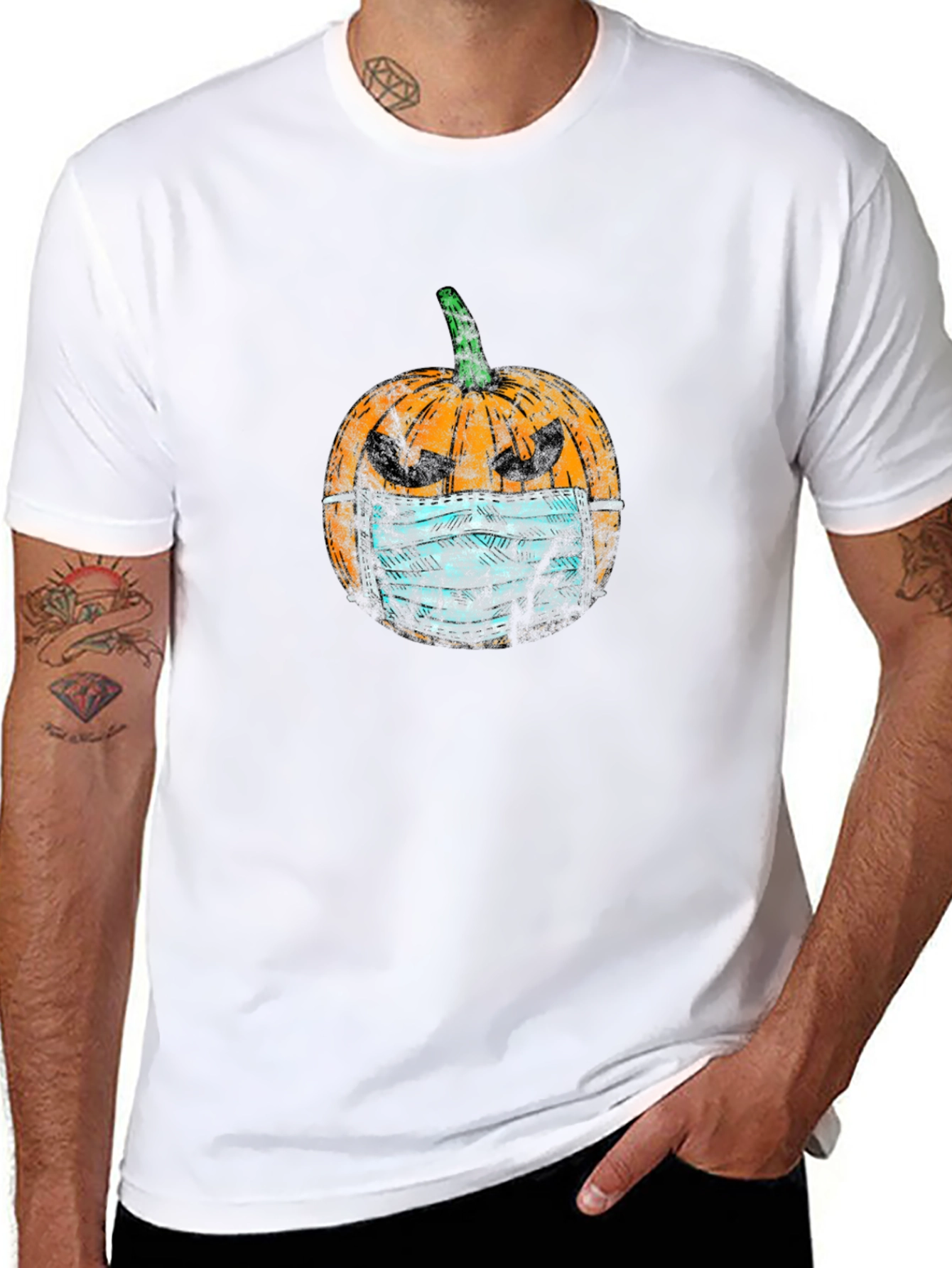 Halloween Pumpkin Face Mask T-Shirt