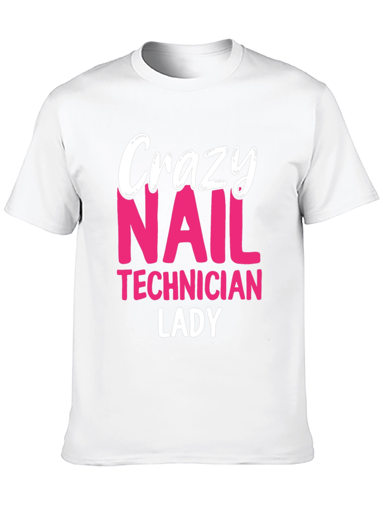 Crazy Nail Technician Lady T-Shirt - Black