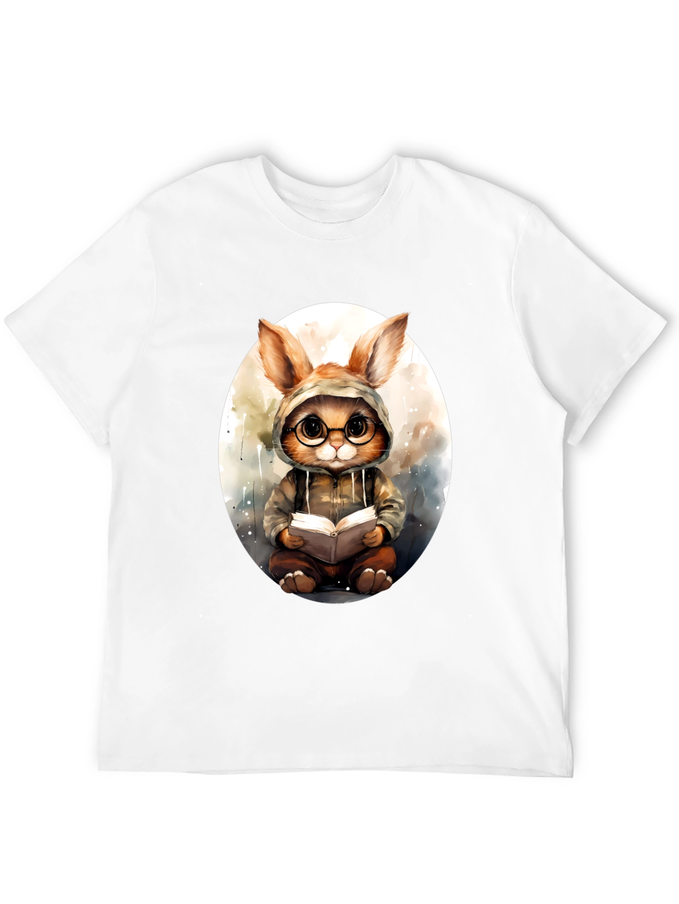Bookish Bunny Tee - Black Cotton Comfort