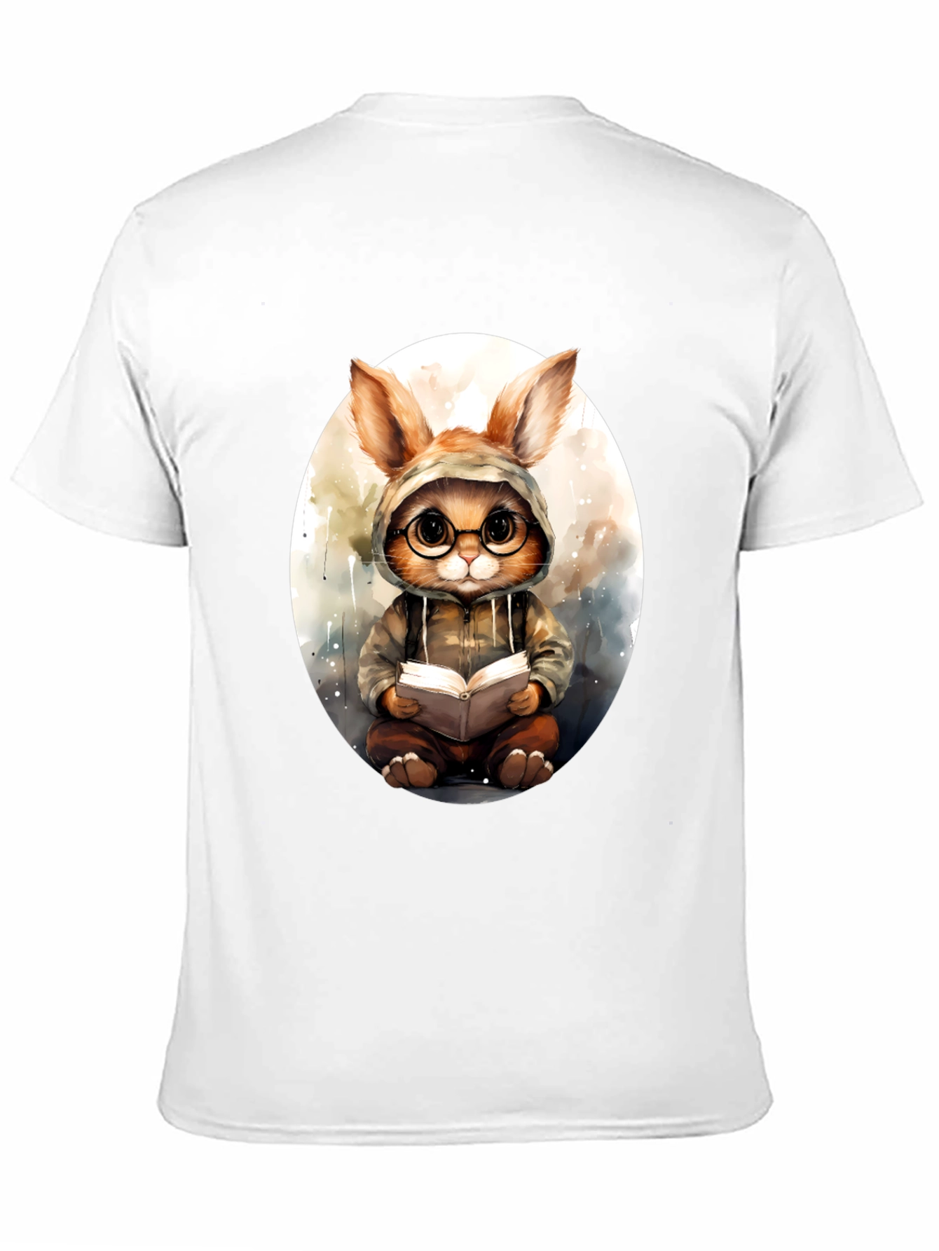 Bookish Bunny Tee - Black Cotton Comfort