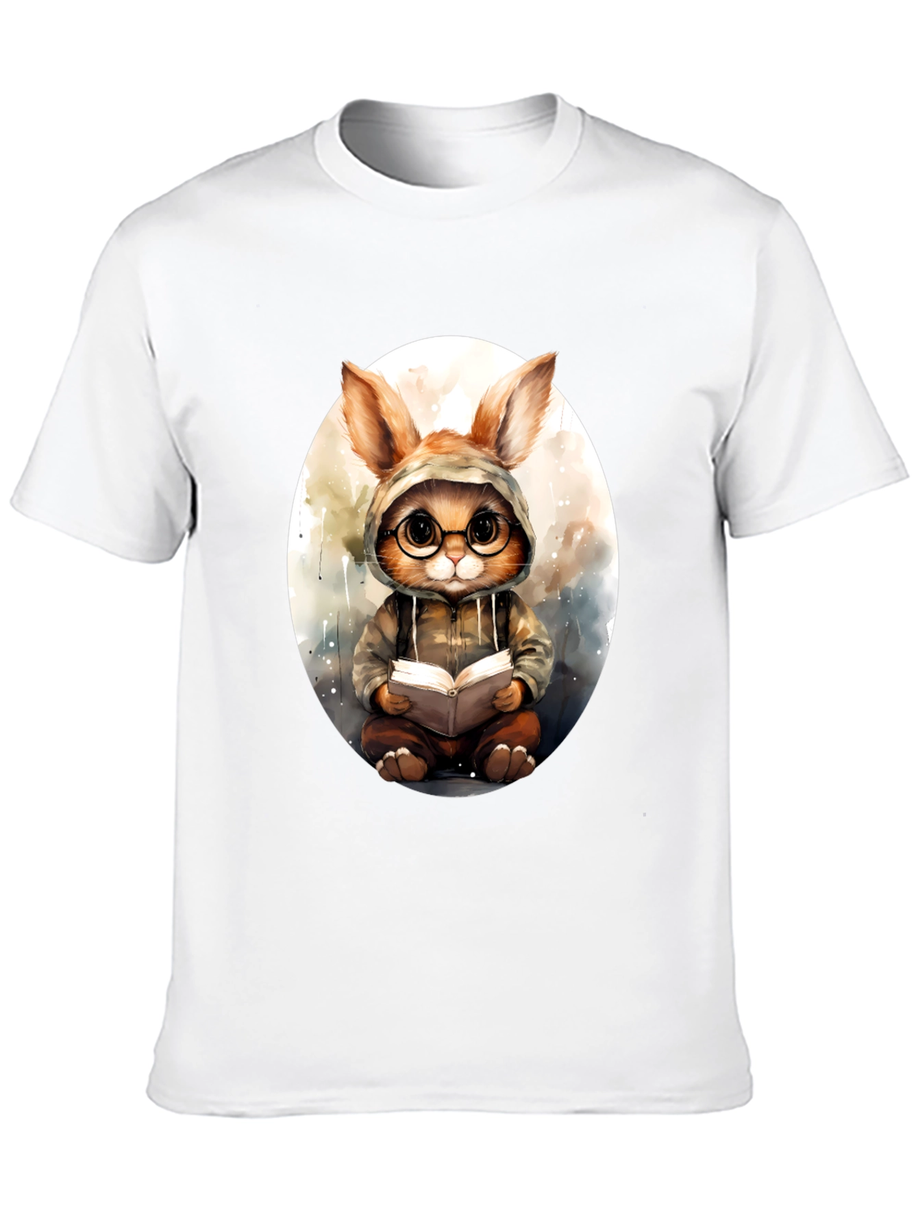 Bookish Bunny Tee - Black Cotton Comfort