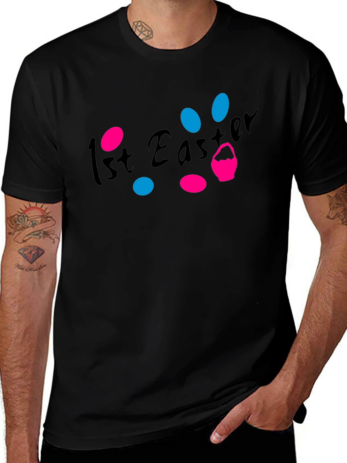 1st Easter T-Shirt - Black Graphic Tee
