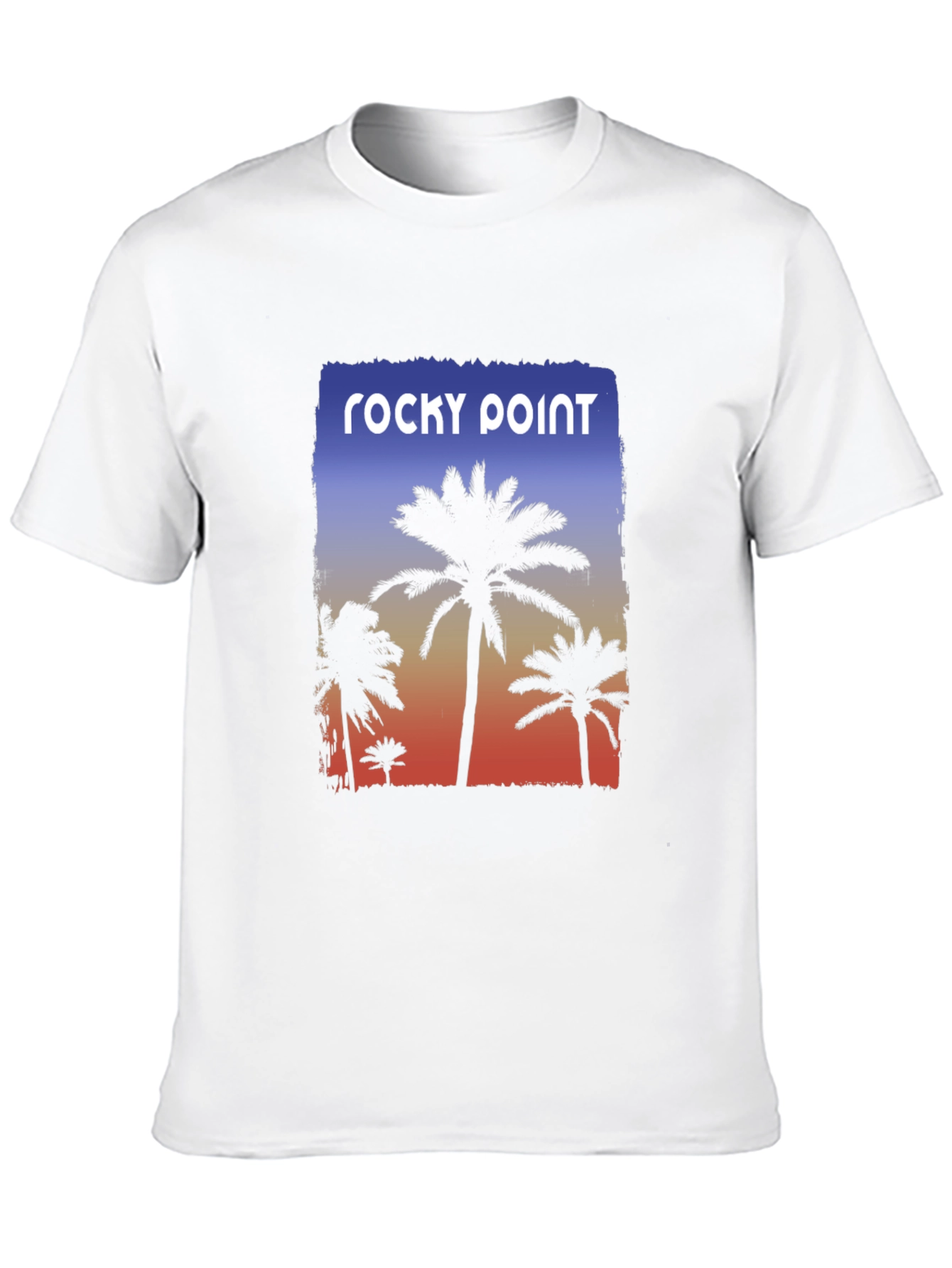 Rocky Point Palm Tee - Sunset Design Black
