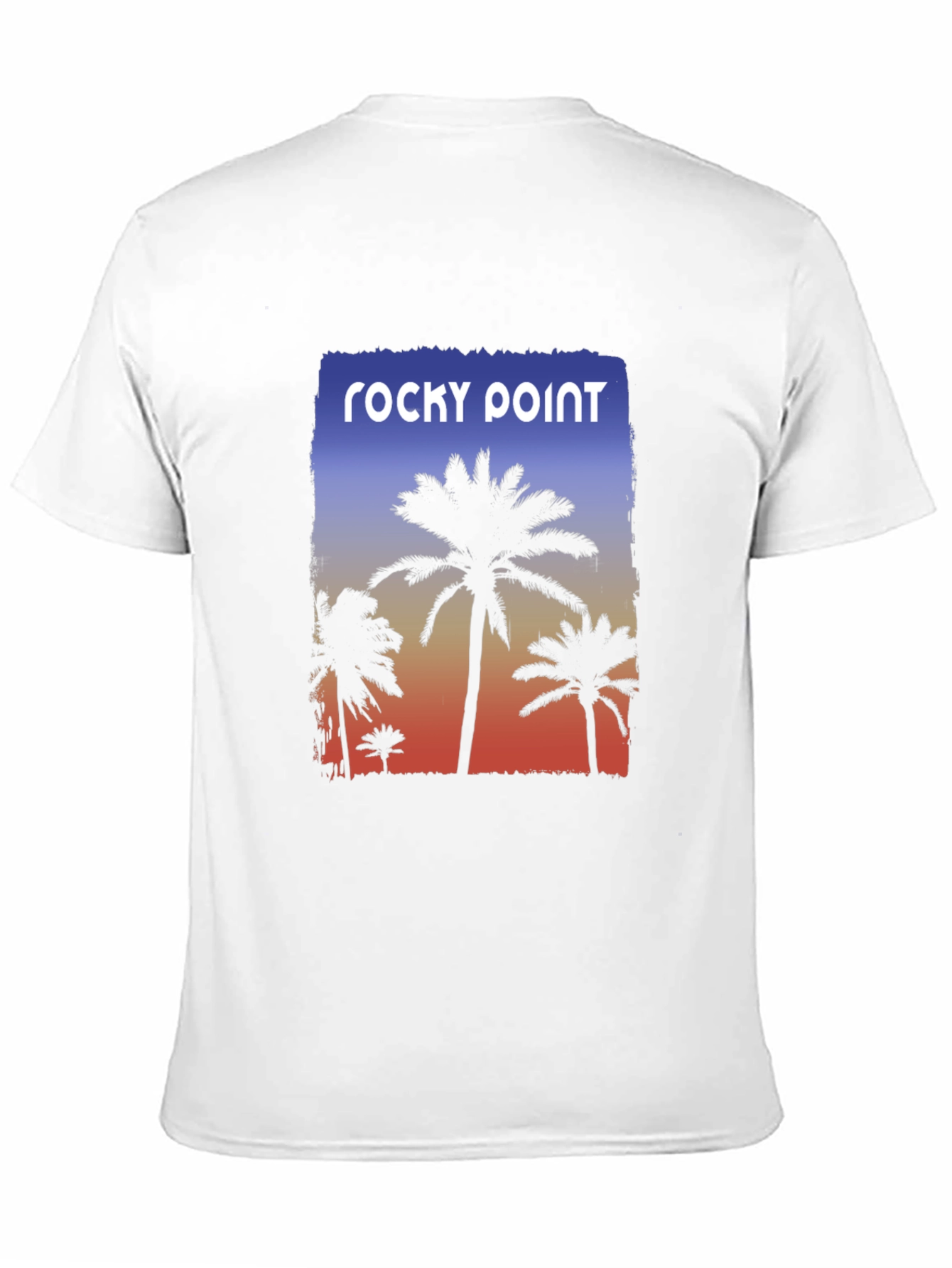 Rocky Point Palm Tee - Sunset Design Black
