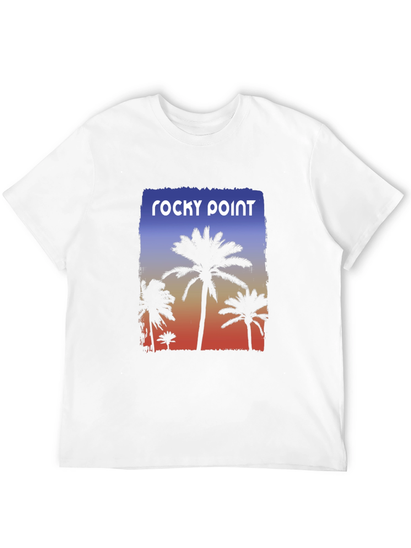 Rocky Point Palm Tee - Sunset Design Black